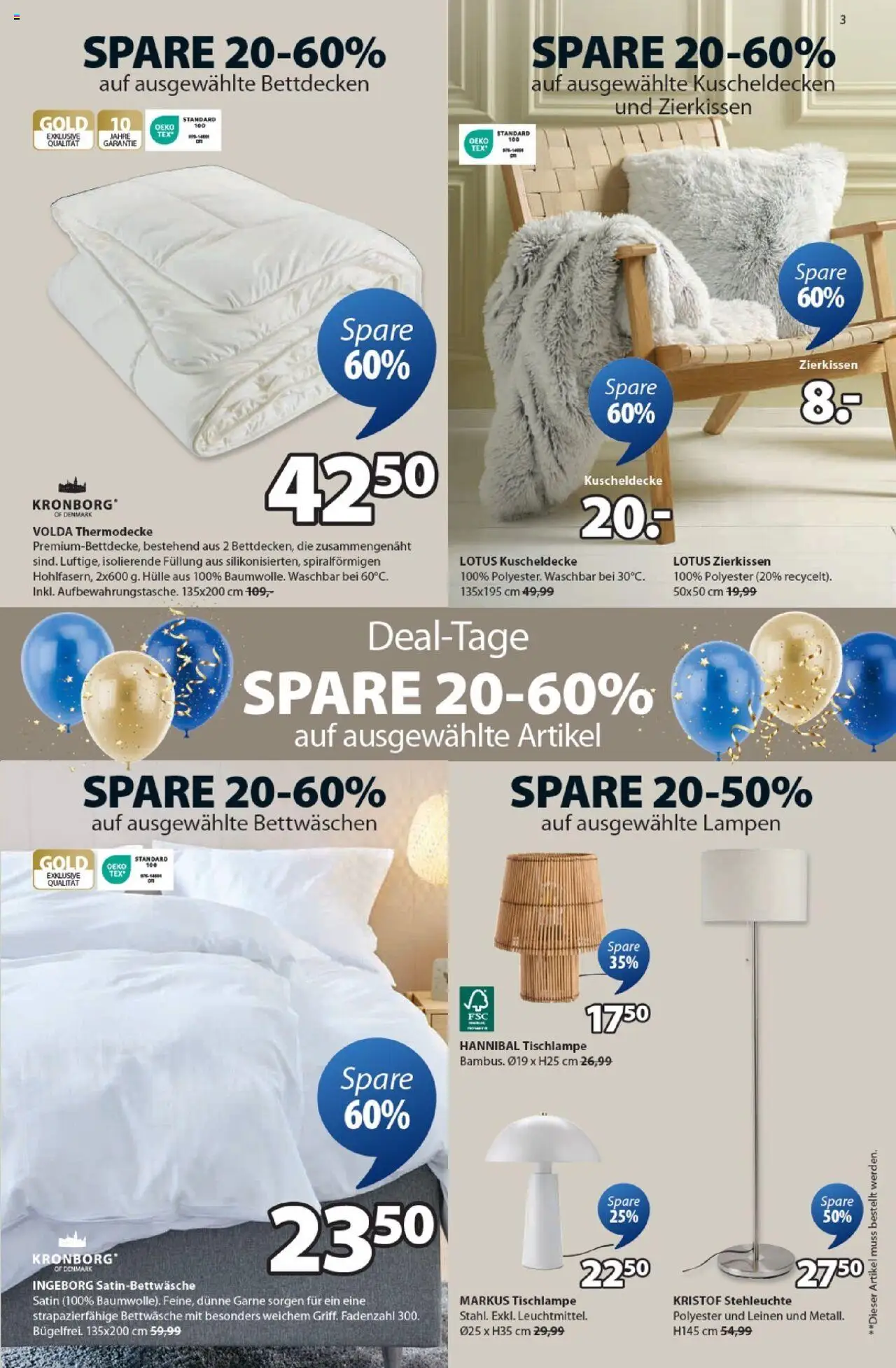 JYSK Produktkatalog – gültig ab 19.09.2025 | Seite: 3 | Produkte: Hülle, Bettwäsche