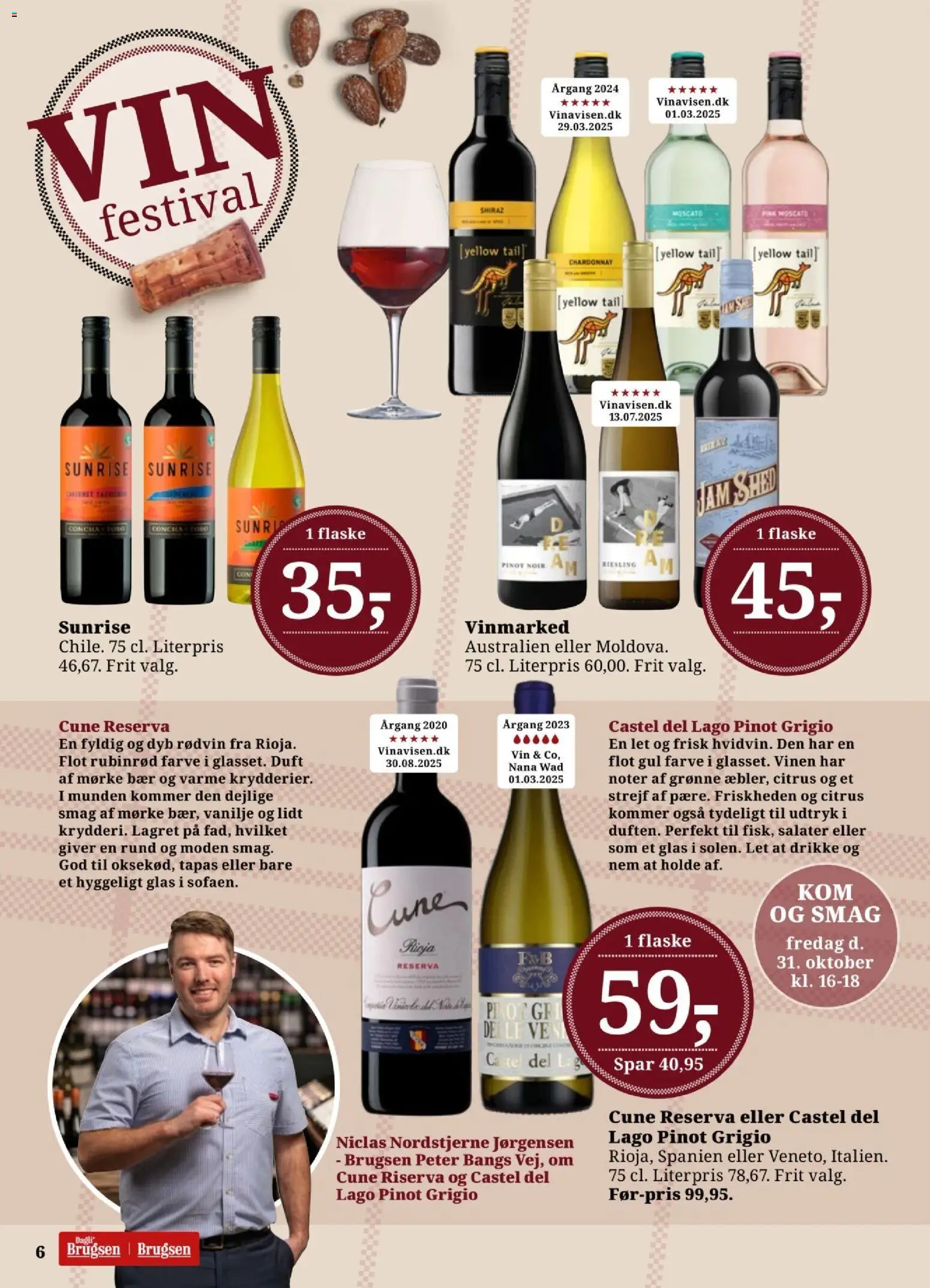 Dagli'Brugsen tilbudsavis – gyldig fra 24.10.2025 | Side: 6 | Produkter: Duft, Vin, Vanilje, Søm