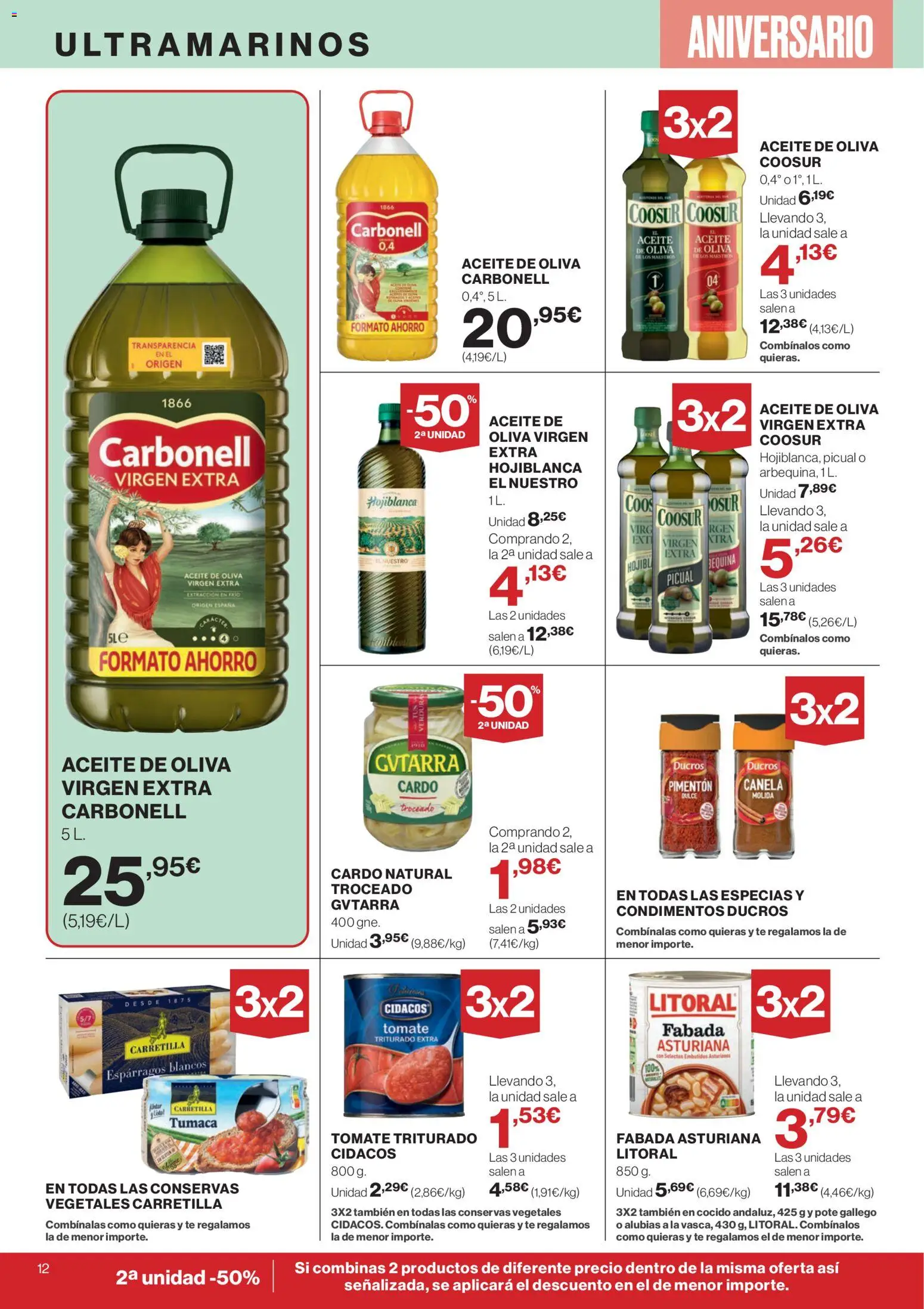 Supercor Canarias │ válido desde el 06.11.2025 | Página: 12 | Productos: Aceite, Νερό καρύδας, Té, Tomate triturado