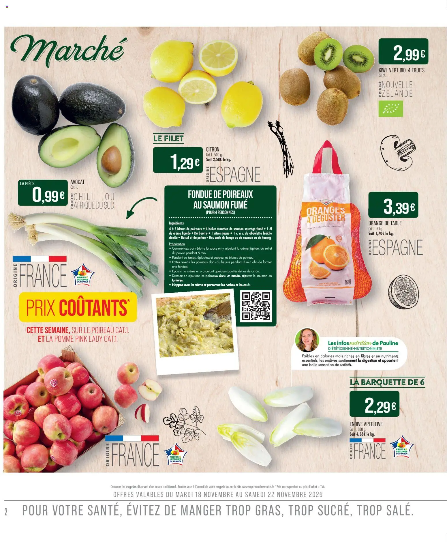 {H1} | Page: 2 | Produits: Pomme, Kiwi vert, Table, Endives