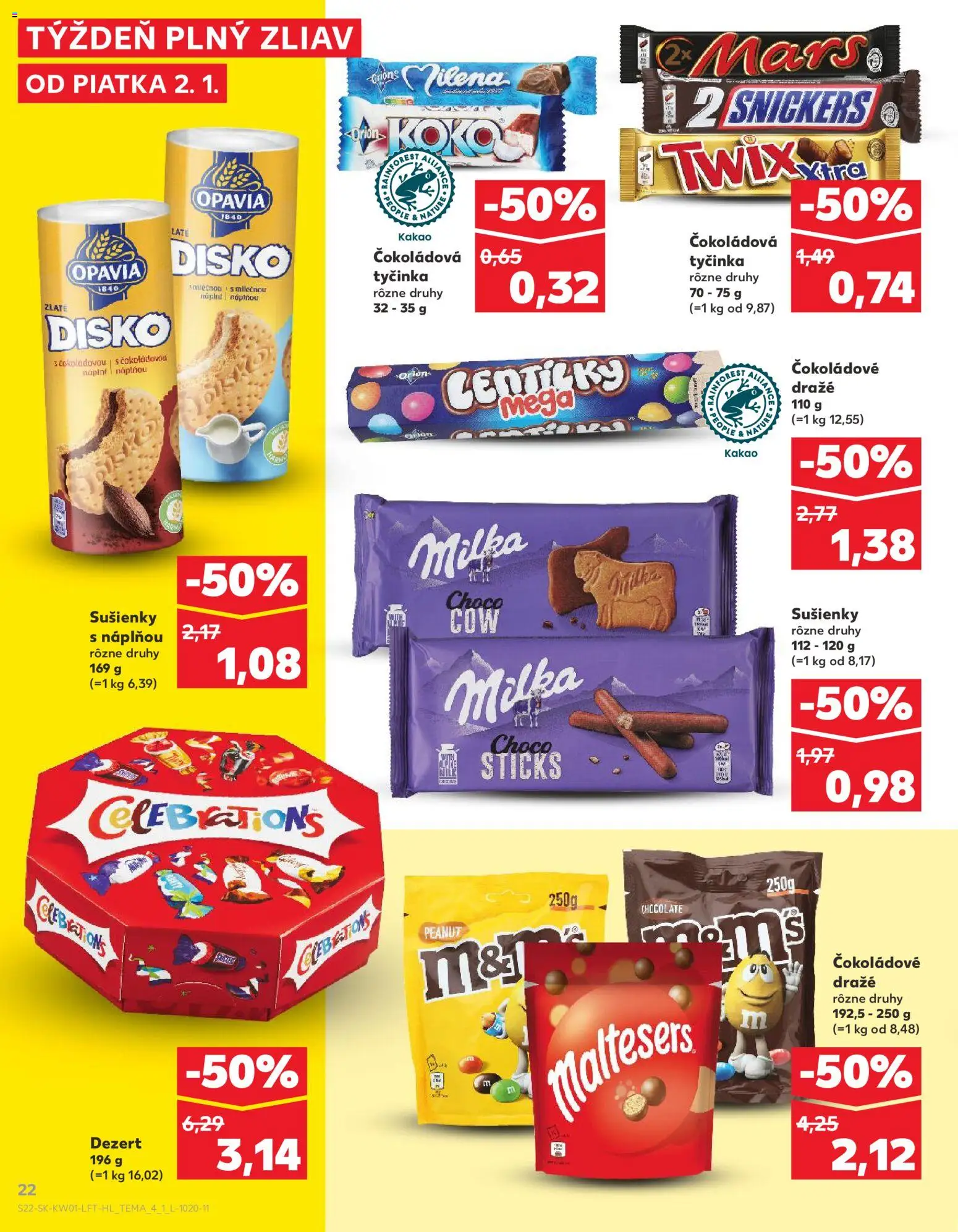 Nové Kaufland akcie – leták je platný od 02.01.2026 | Strana: 22 | Produkty: Milka, Kakao