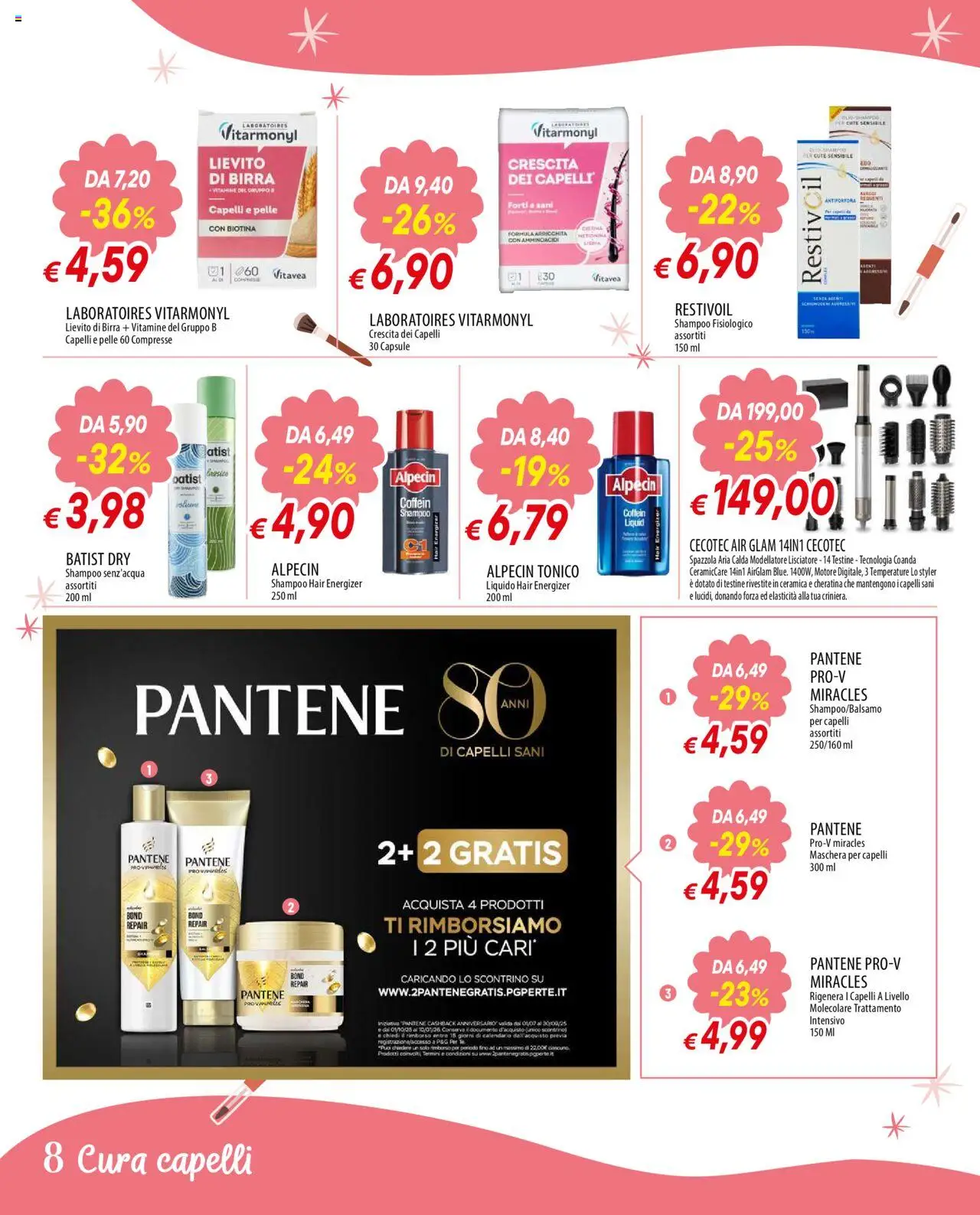 Volantino Galassia del 02.10.2025 | Pagina: 8 | Prodotti: Spazzola, Shampoo, Maschera per capelli, Maschera