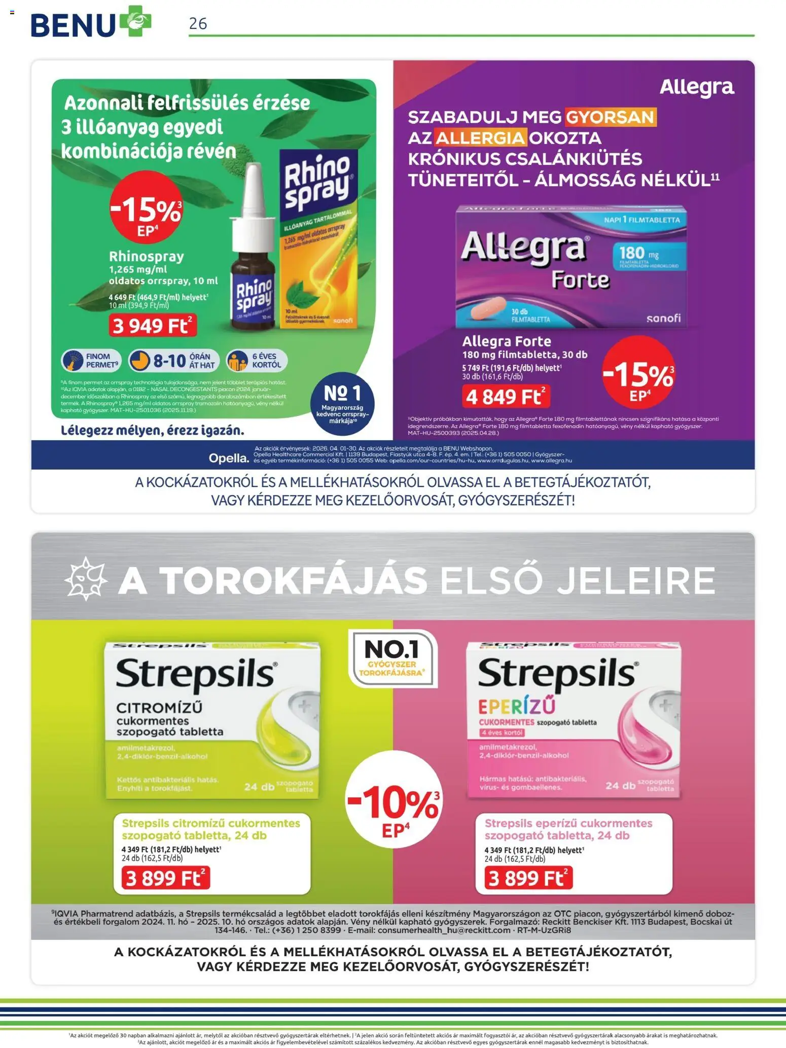 BENU Gyógyszertárak akciós ujság - amely érvényes a következő dátumtól: 01.04.2026 | Oldal: 26 | Termékek: Doboz