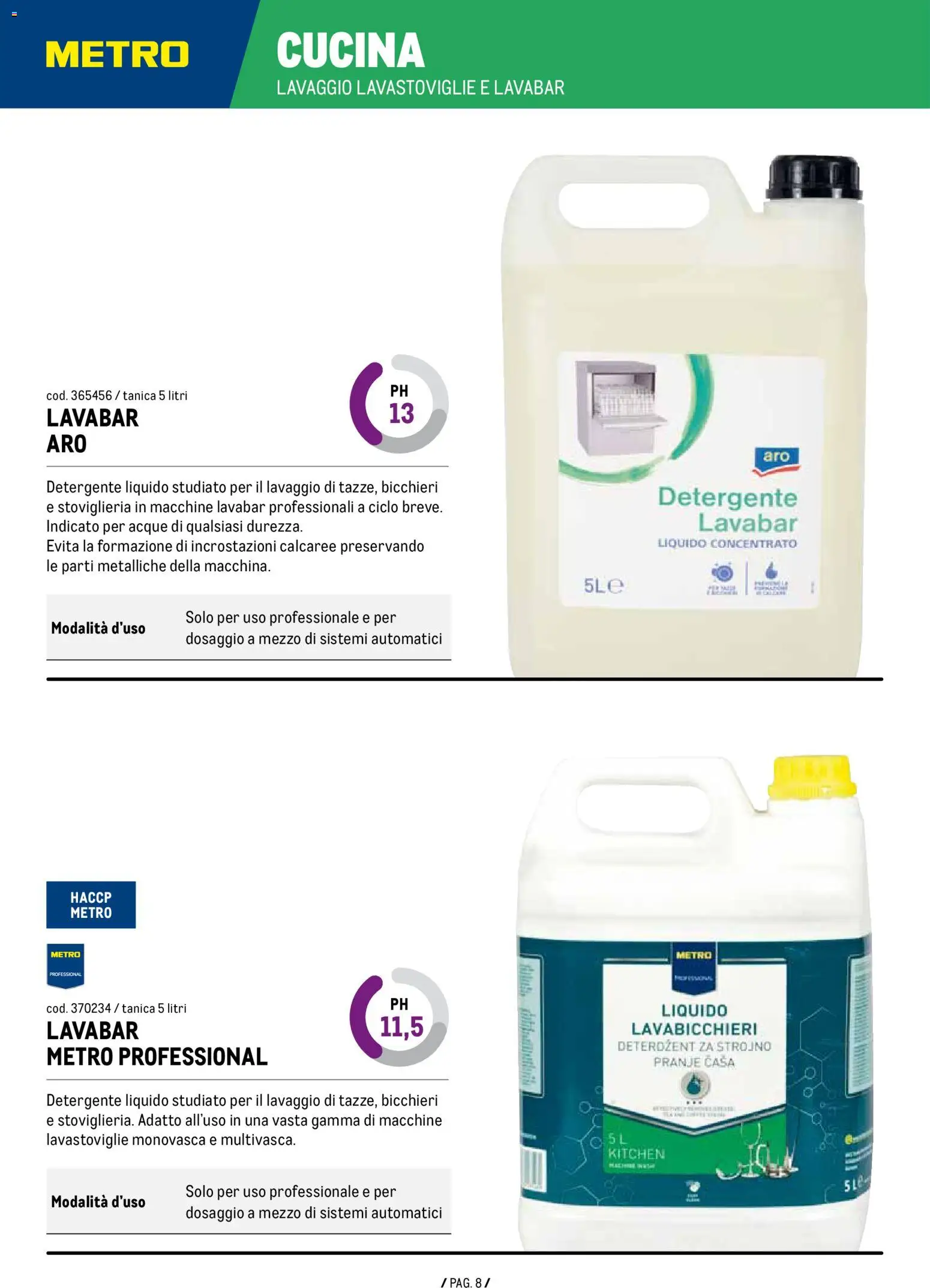 Volantino Metro del 07.01.2026 | Pagina: 8 | Prodotti: Detergente, Lavastoviglie, Tanica