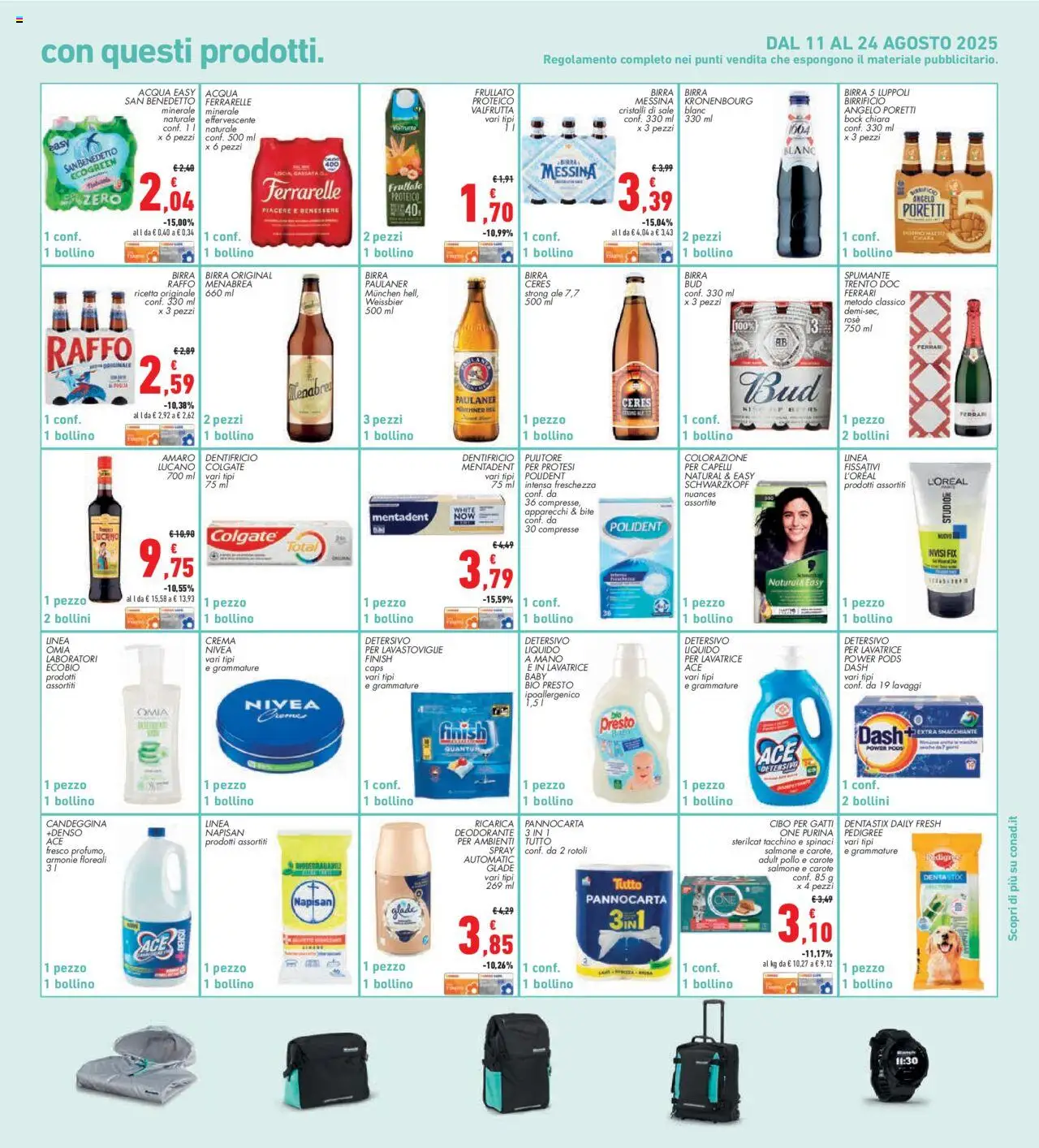 Volantino Conad del 14.08.2025 | Pagina: 31 | Prodotti: Dentifricio, Candeggina, Sale, Tacchino