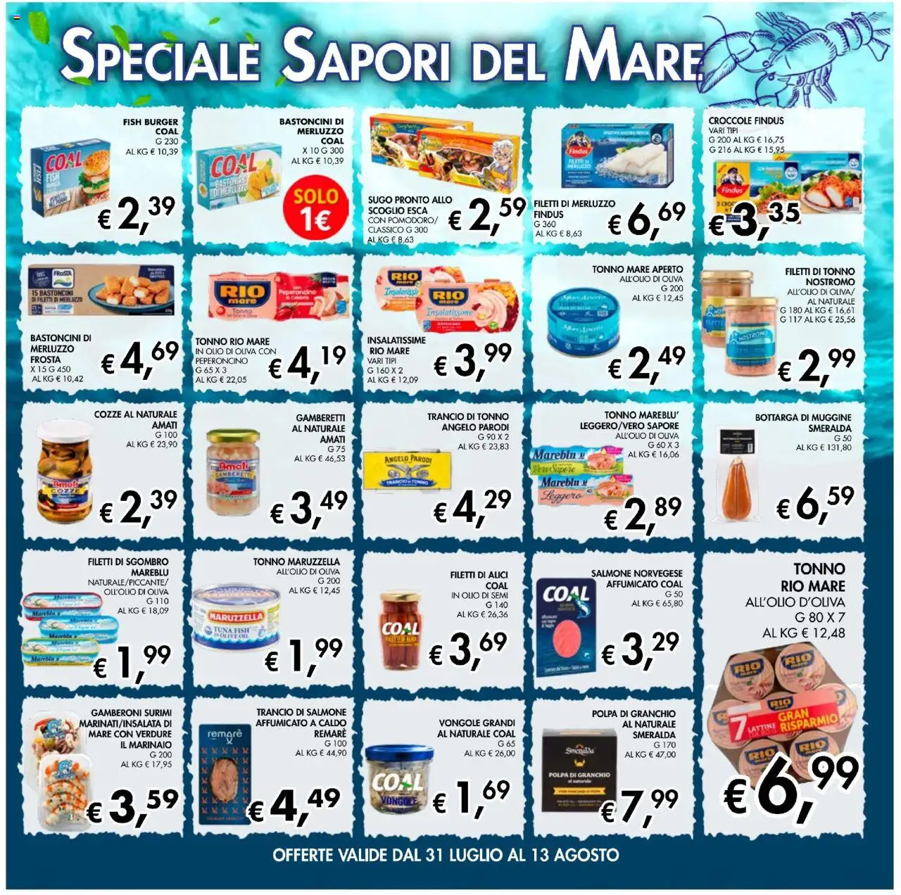 Volantino Coal del 31.07.2025 | Pagina: 12 | Prodotti: Cozze, Vongole, Verdure, Tonno al naturale