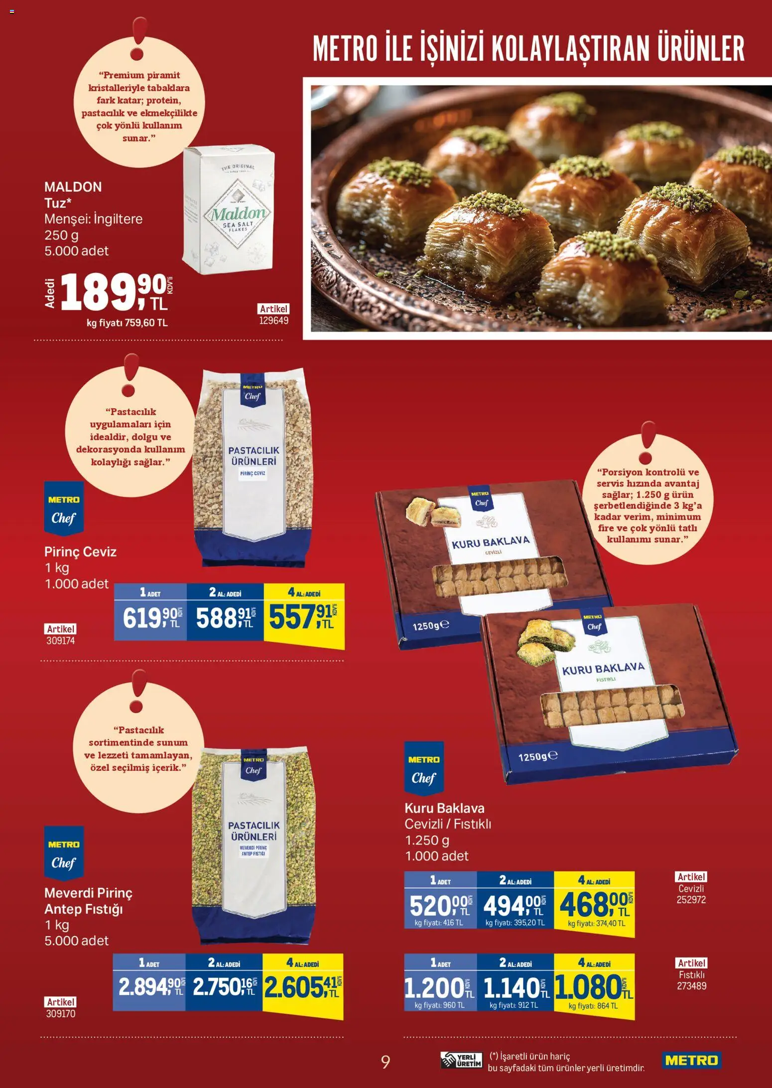 Metro - Kebap Restoranları - 21.01.2026 tarihinden itibaren geçerlidir | Sayfa: 9 | Ürünler: Pirinç, Ceviz