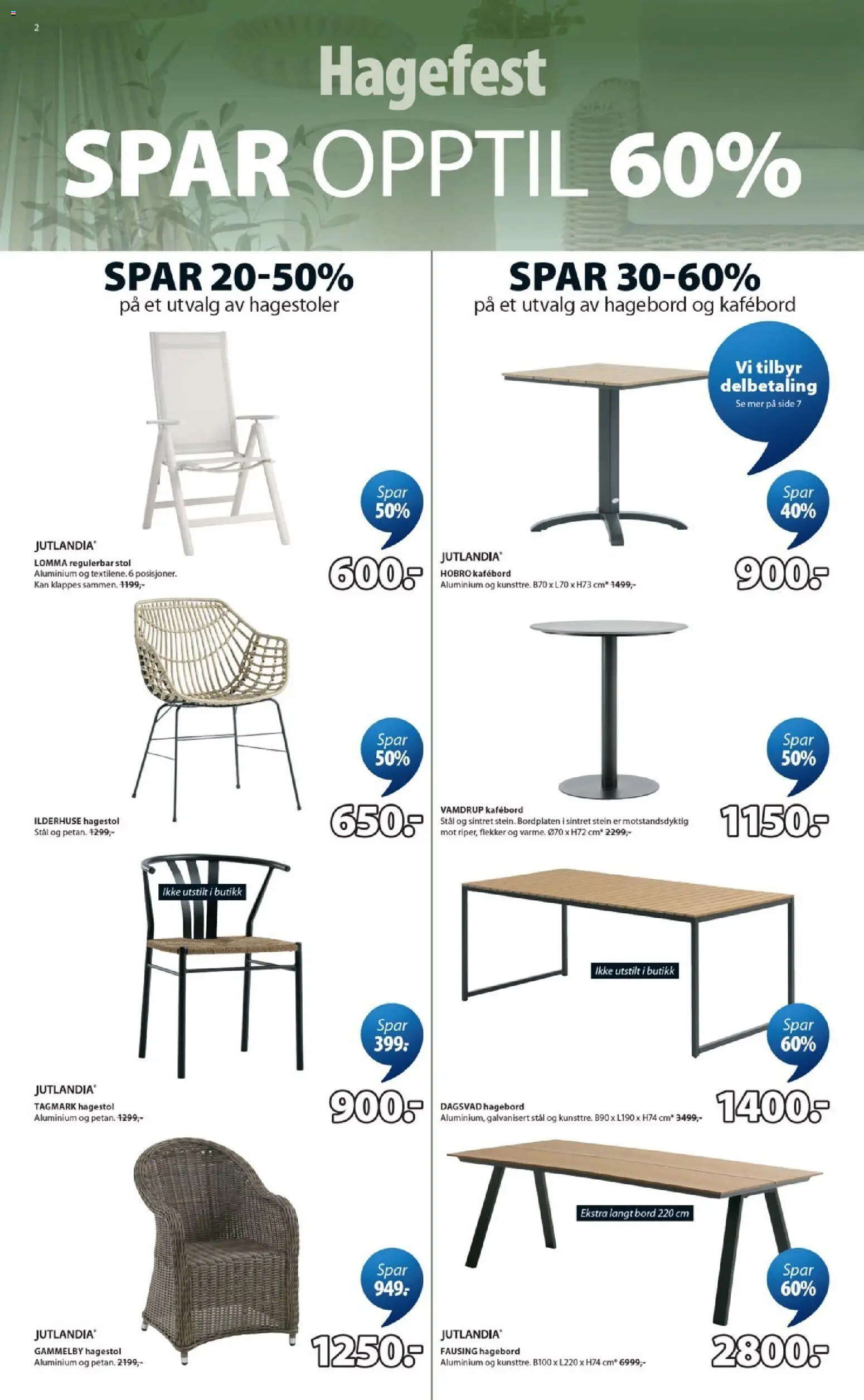 {H1} | Side: 2 | Produkter: Hagebord, Hagestol, Bord, Stol