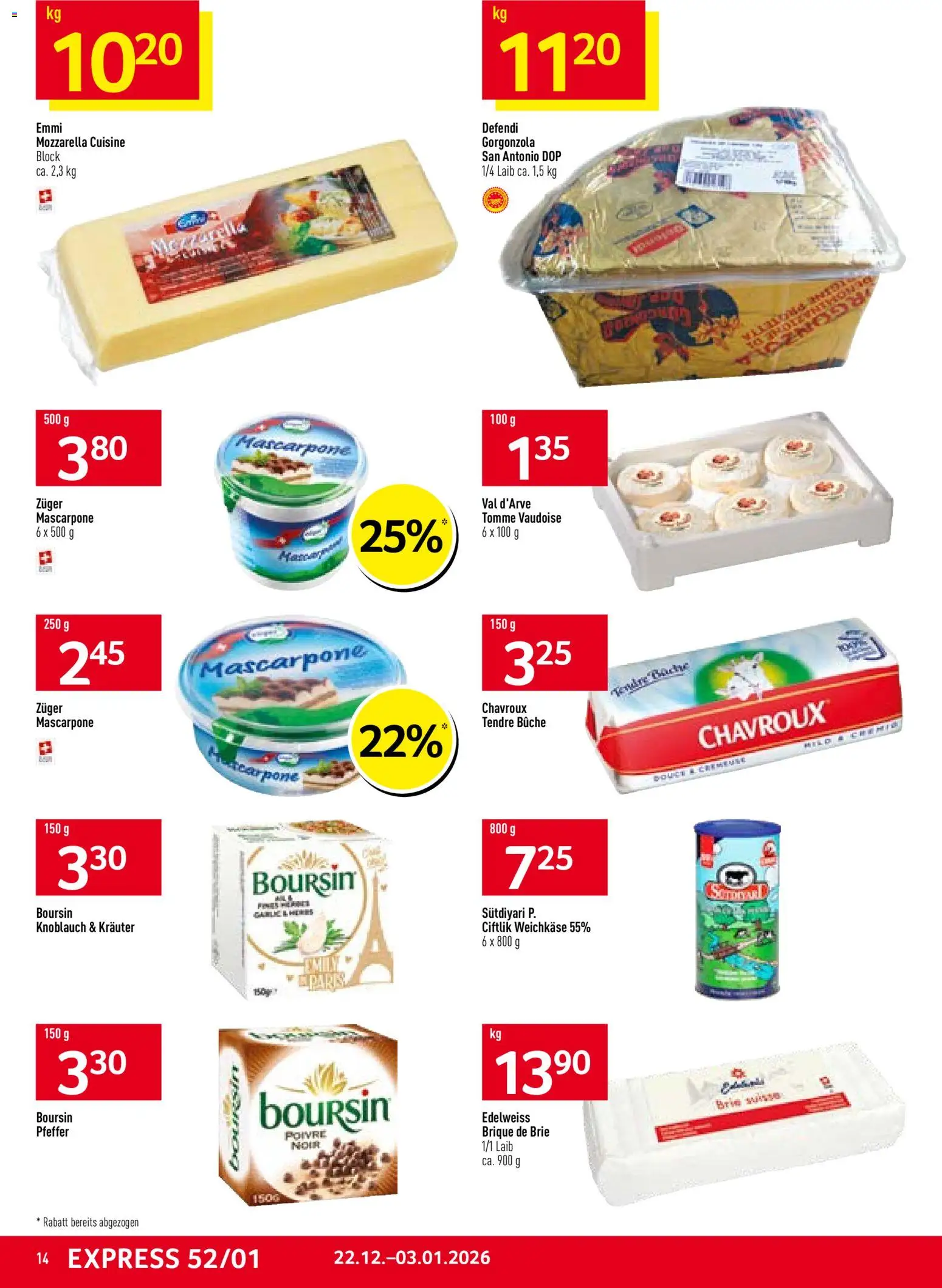 Prodega Aktionen – gültig ab 22.12.2025 | Seite: 14 | Produkte: Mascarpone, Knoblauch, Pfeffer