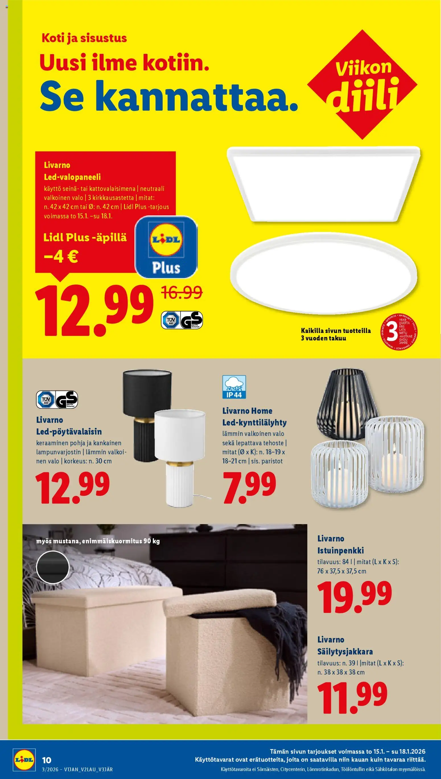 Lidl tarjoukset - Tampere – voimassa 15.01.2026 alkaen | Sivu: 14 | Tuotteet: Paristot, Lampunvarjostin