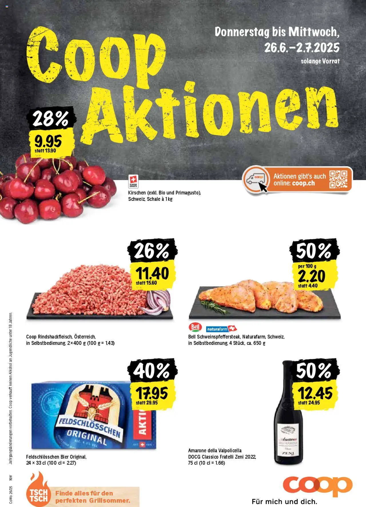 Coop Aktionen ab 26.06.2025 | Seite: 1 | Produkte: Kirschen, Bier