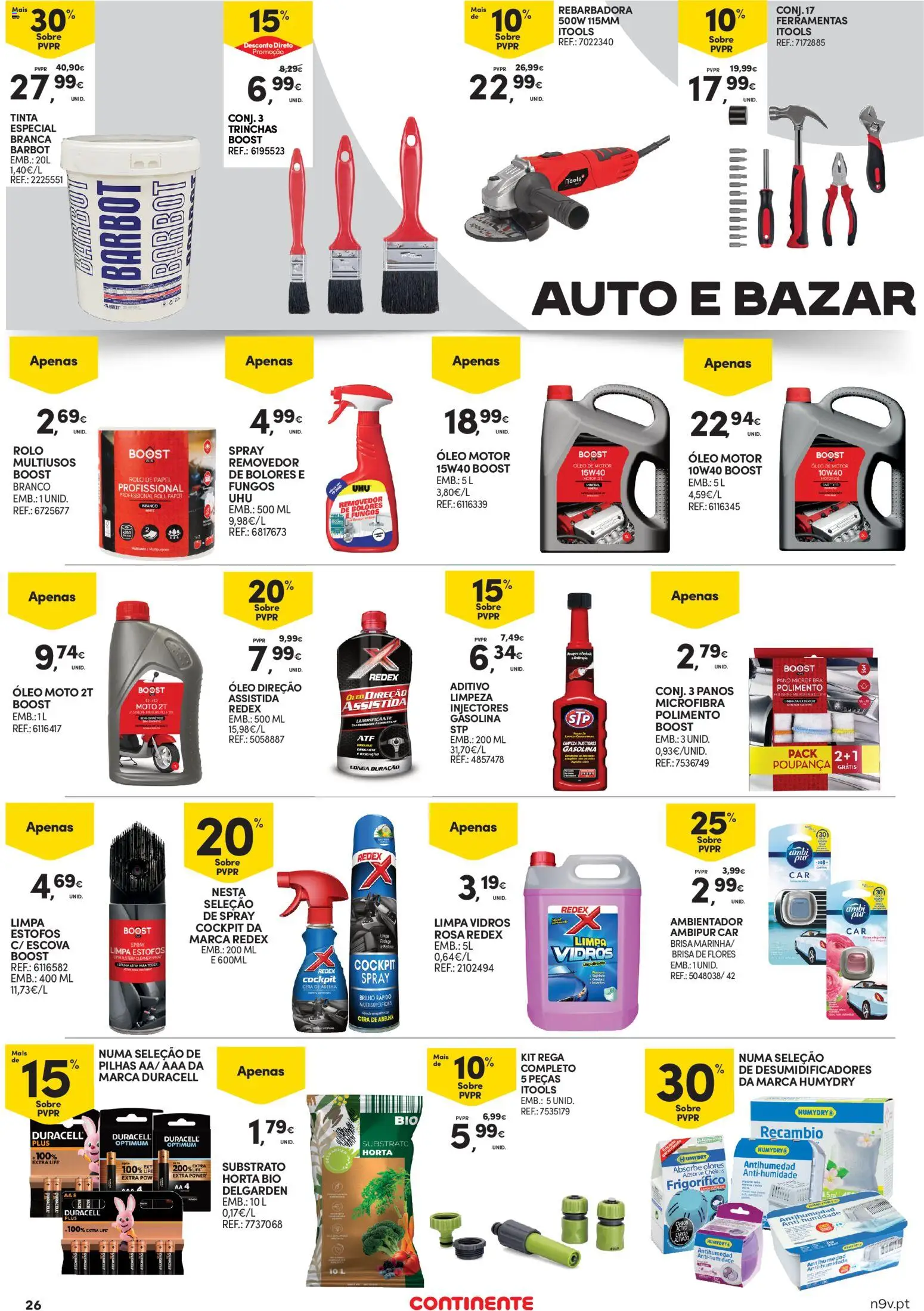 Continente - Açores │ válido de 19.03.2026 | Página: 26 | Produtos: Frigorífico, Flores, Pilhas, Limpa vidros