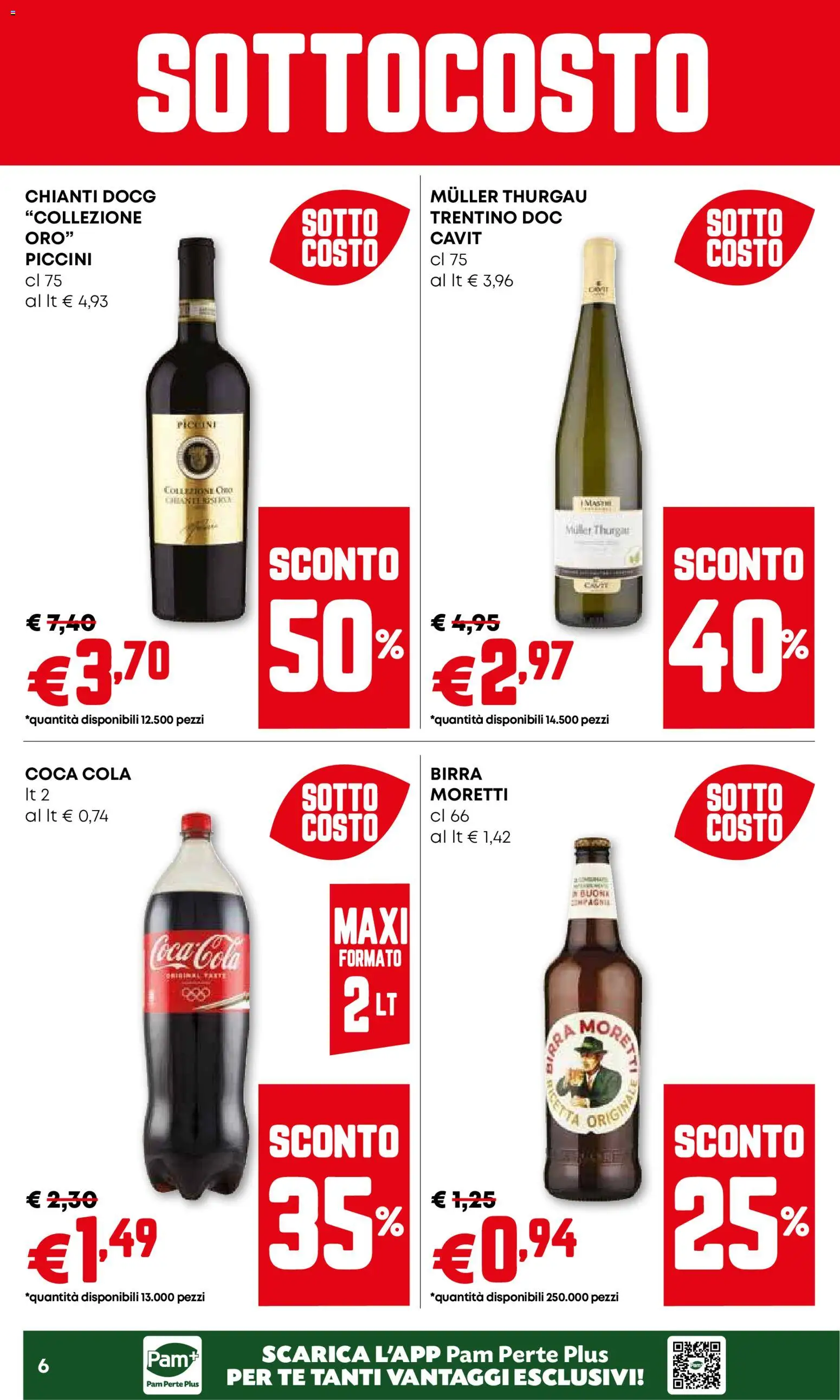 Volantino PAM del 29.01.2026 | Pagina: 6 | Prodotti: Birra, Tè, Coca Cola