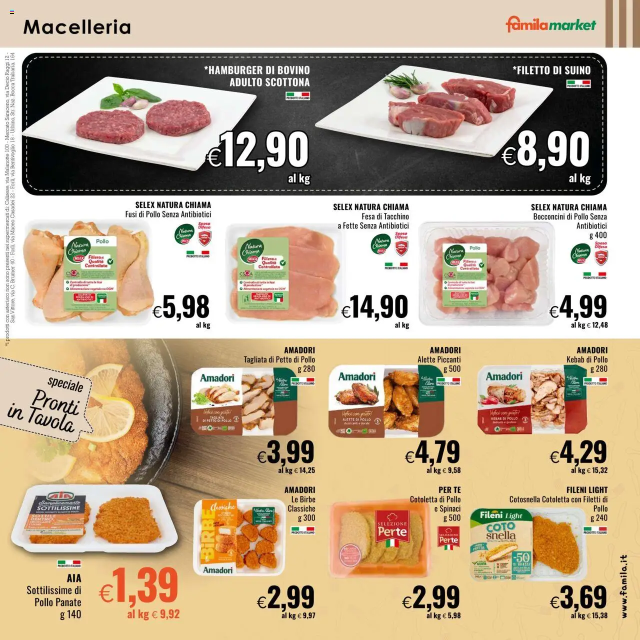 Volantino Famila del 21.08.2025 | Pagina: 3 | Prodotti: Petto di Pollo, Pollo, Tè, Tacchino