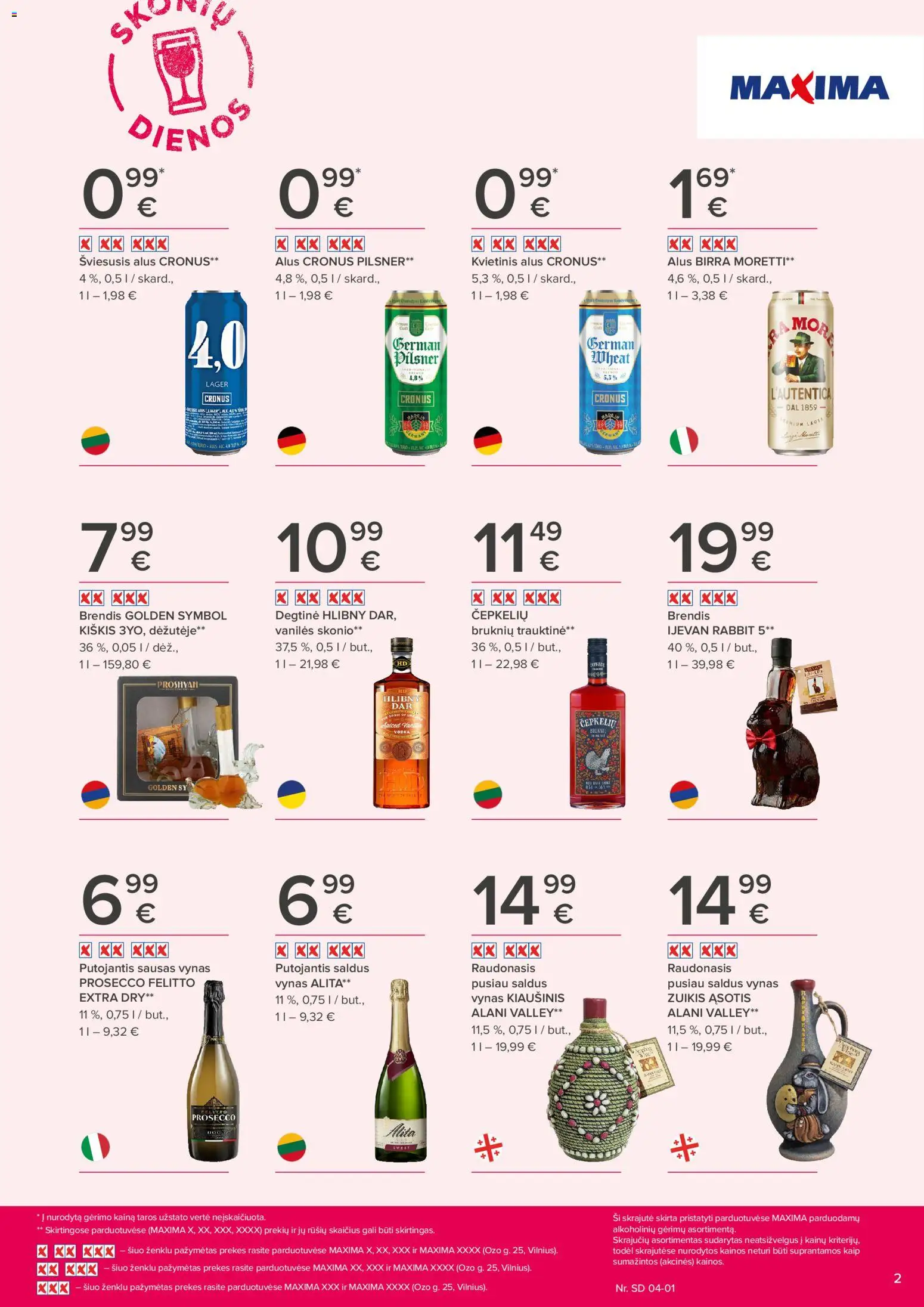 MAXIMA akcijos nuo 19.03.2026 | Puslapis: 2 | Prekių: Degtinė, Vynas, Alus