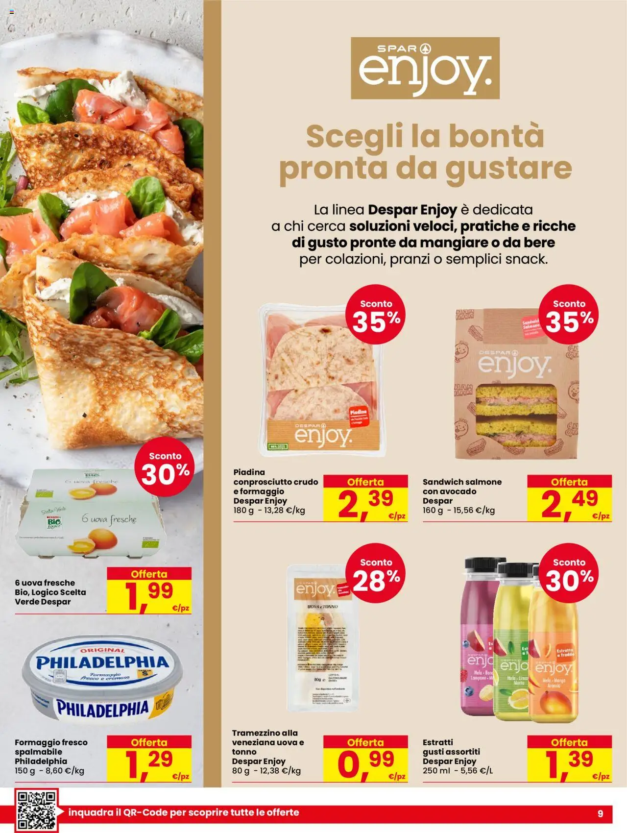 Volantino Despar del 07.08.2025 | Pagina: 9 | Prodotti: Uova, Salmone, Lampone, Tonno
