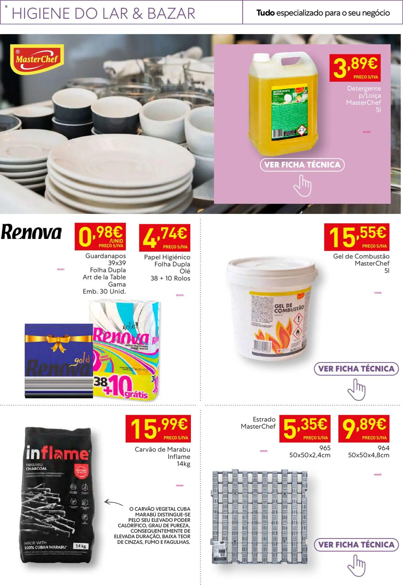 Recheio - Horeca Bons Negócios │ válido de 24.02.2026 | Página: 36 | Produtos: Papel higiénico, Guardanapos, Detergente, Carvão vegetal