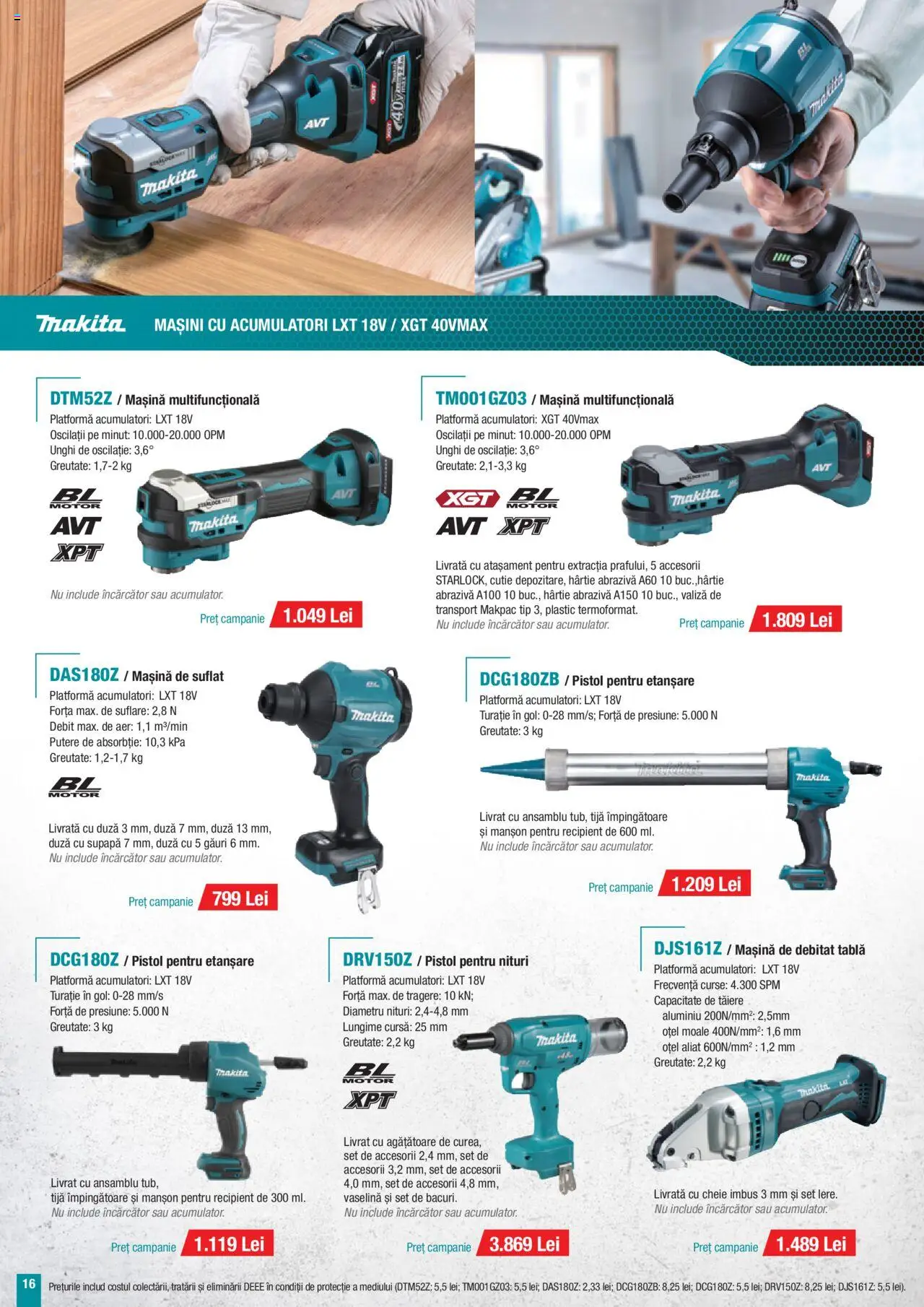 Catalog Makita – valabil de la 01.07.2025 | Pagină: 16 | Produse: Valiză, Încărcător, Tablă, Cutie