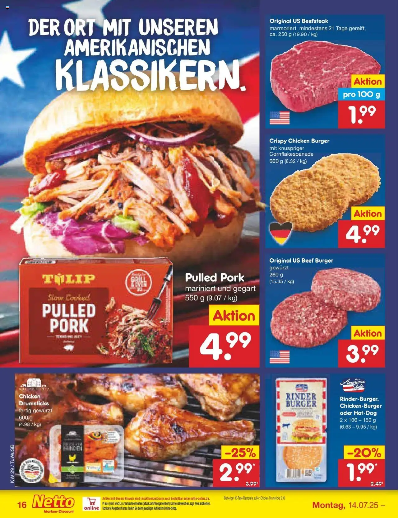 Netto Marken-Discount prospekt Calw-Stammheim	 - gültig ab dem 13.07.2025 | Seite: 22 | Produkte: Burger