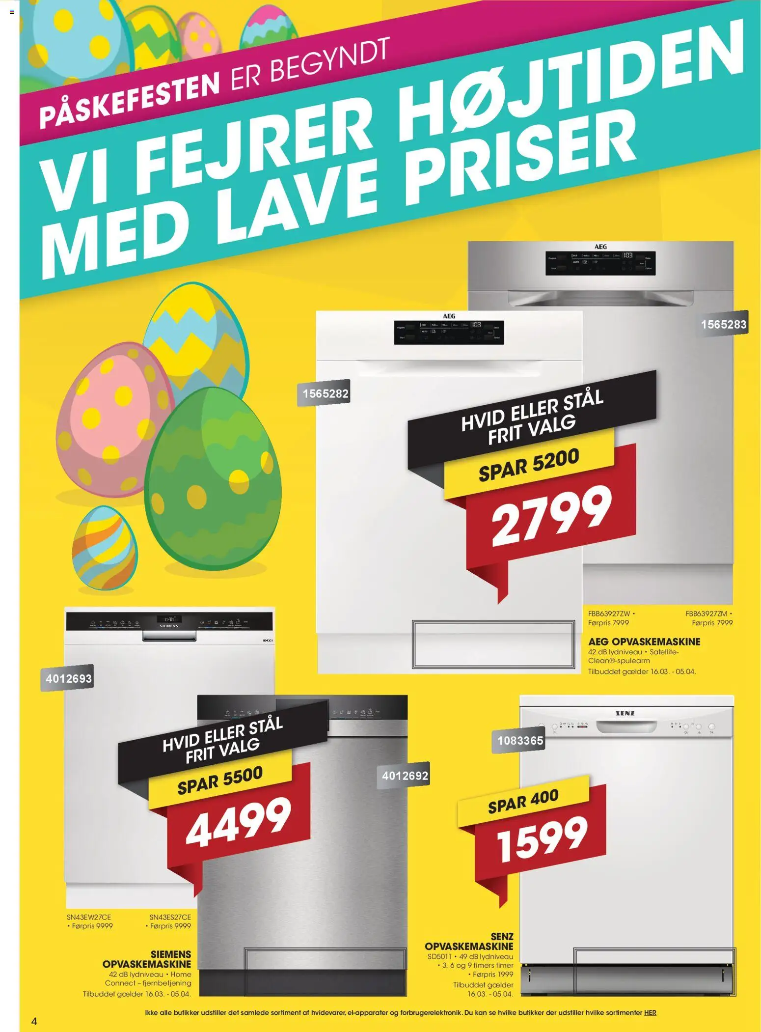 Punkt1 tilbudsavis – gyldig fra 16.03.2026 | Side: 4 | Produkter: Æg, Opvaskemaskine