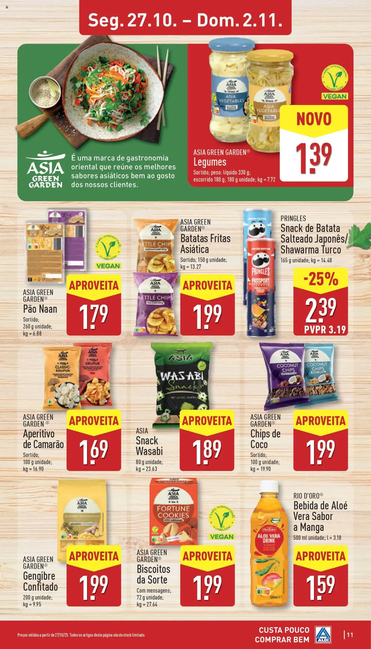 Aldi folheto │ válido de 27.10.2025 | Página: 11 | Produtos: Camarão, Pão, Biscoitos, Bebida