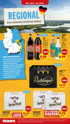 Penny Prospekt 	 - gültig ab dem 18.08.2025 | Seite: 6 | Produkte: Berliner, Cola, Pils, Radeberger pilsner