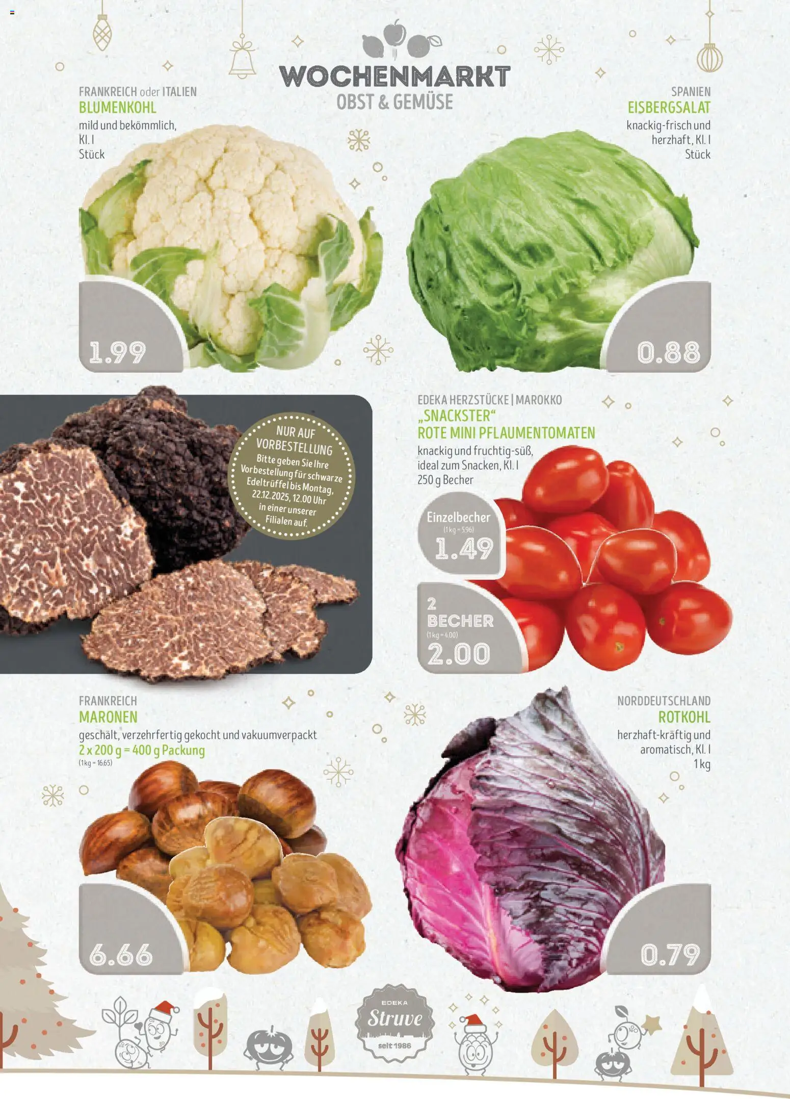 Edeka Struve Prospekt 	 – gültig ab 15.12.2025 | Seite: 3 | Produkte: Rotkohl, Gemüse, Obst, Blumenkohl