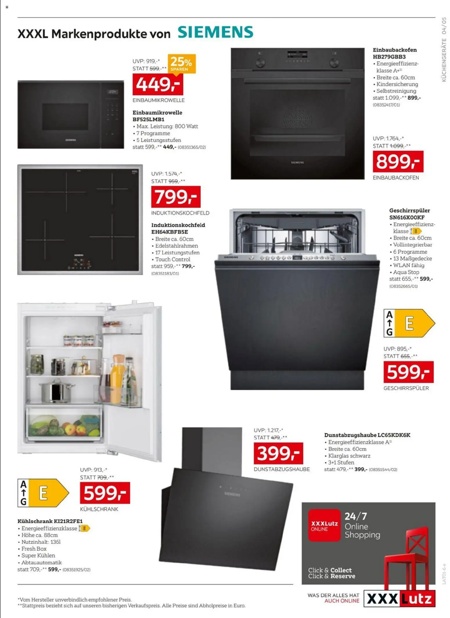 XXXLutz Markeneinbaugeräte gültig ab 29.12.2025 | Seite: 5 | Produkte: Kühlschrank, Geschirrspüler, Box