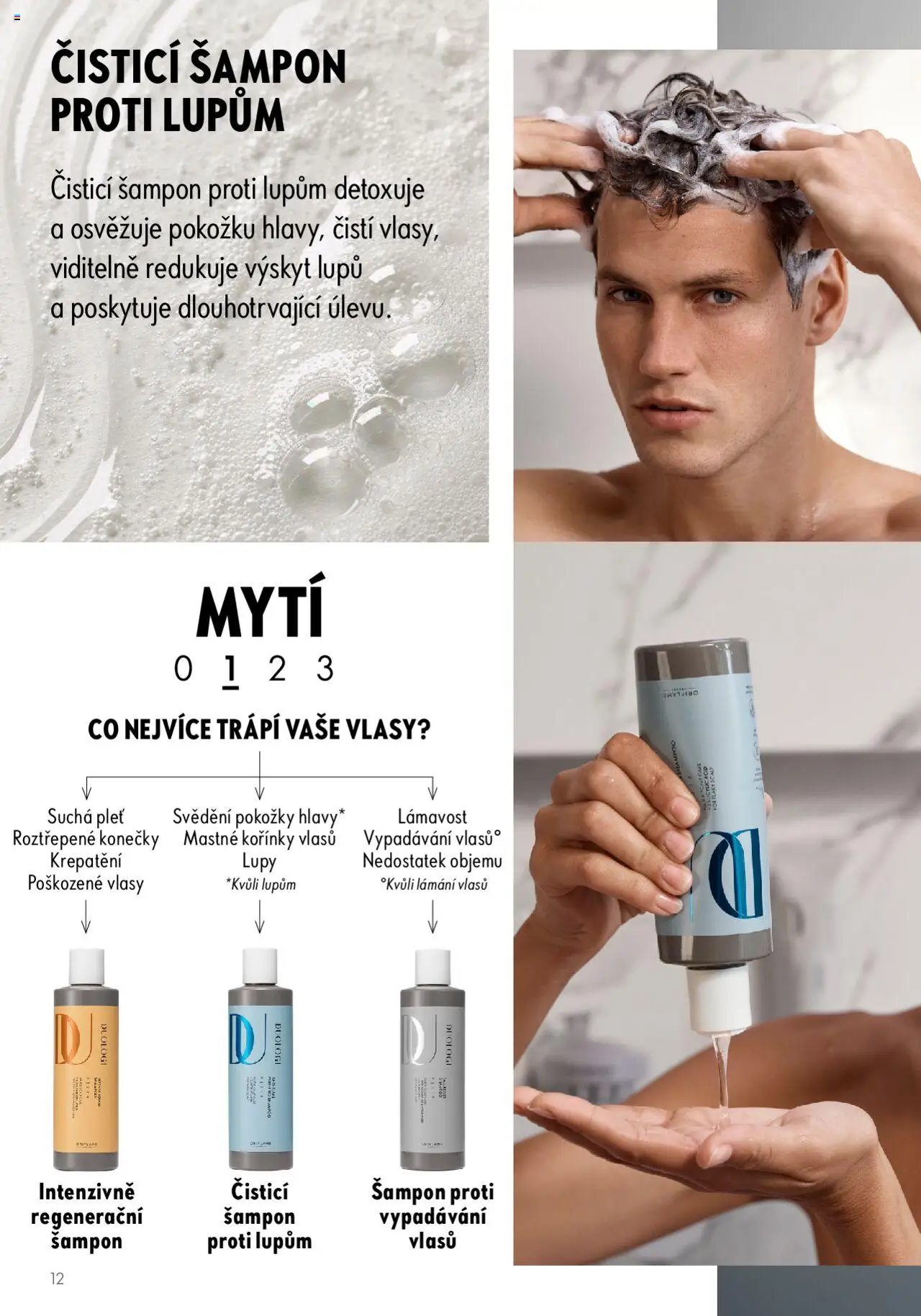 Oriflame katalog Duologi od 02.05.2023 | Strana: 12 | Produkty: Šampon proti lupům, Šampon
