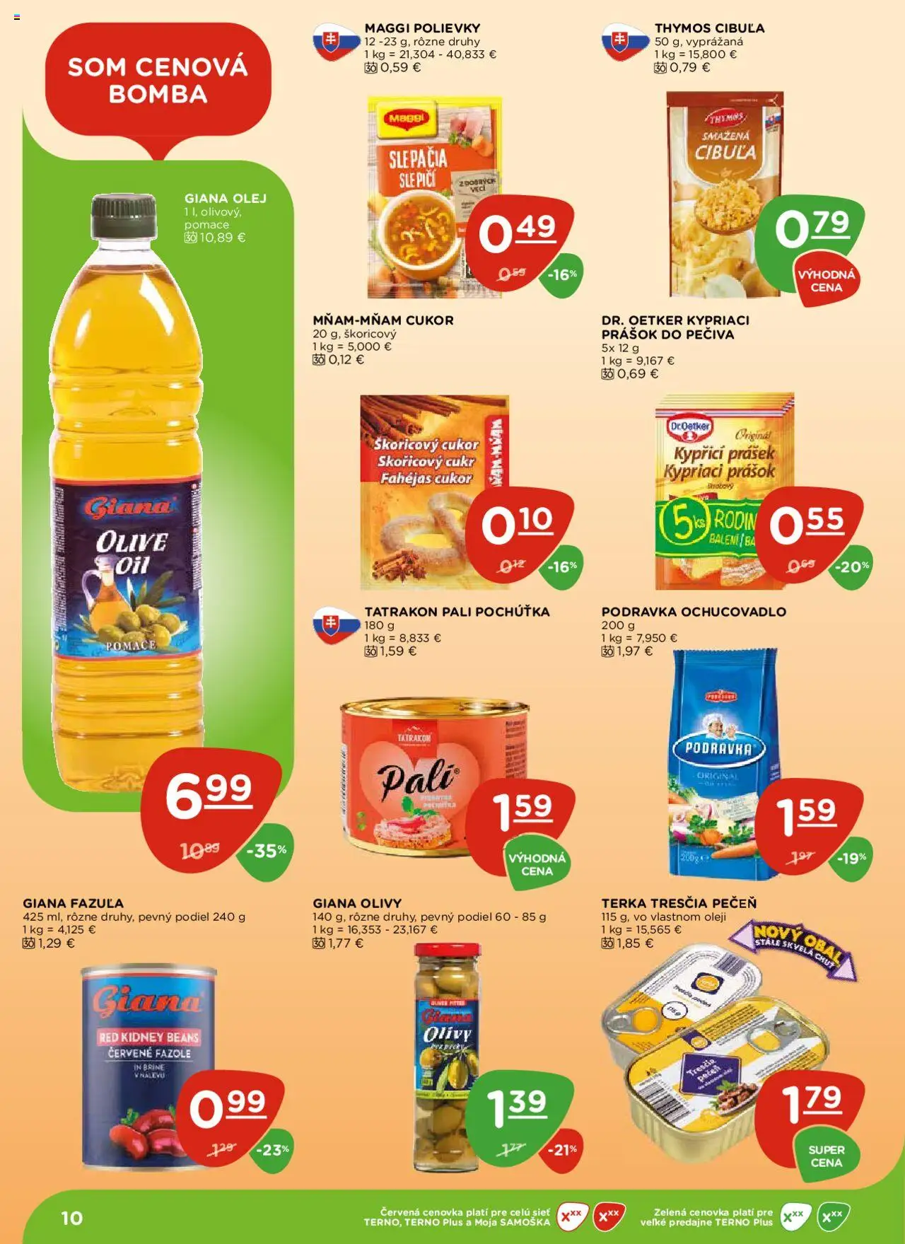 Terno leták │ platný od 07.08.2025 | Strana: 10 | Produkty: Olej, Prášok do pečiva, Fazuľa, Cukor