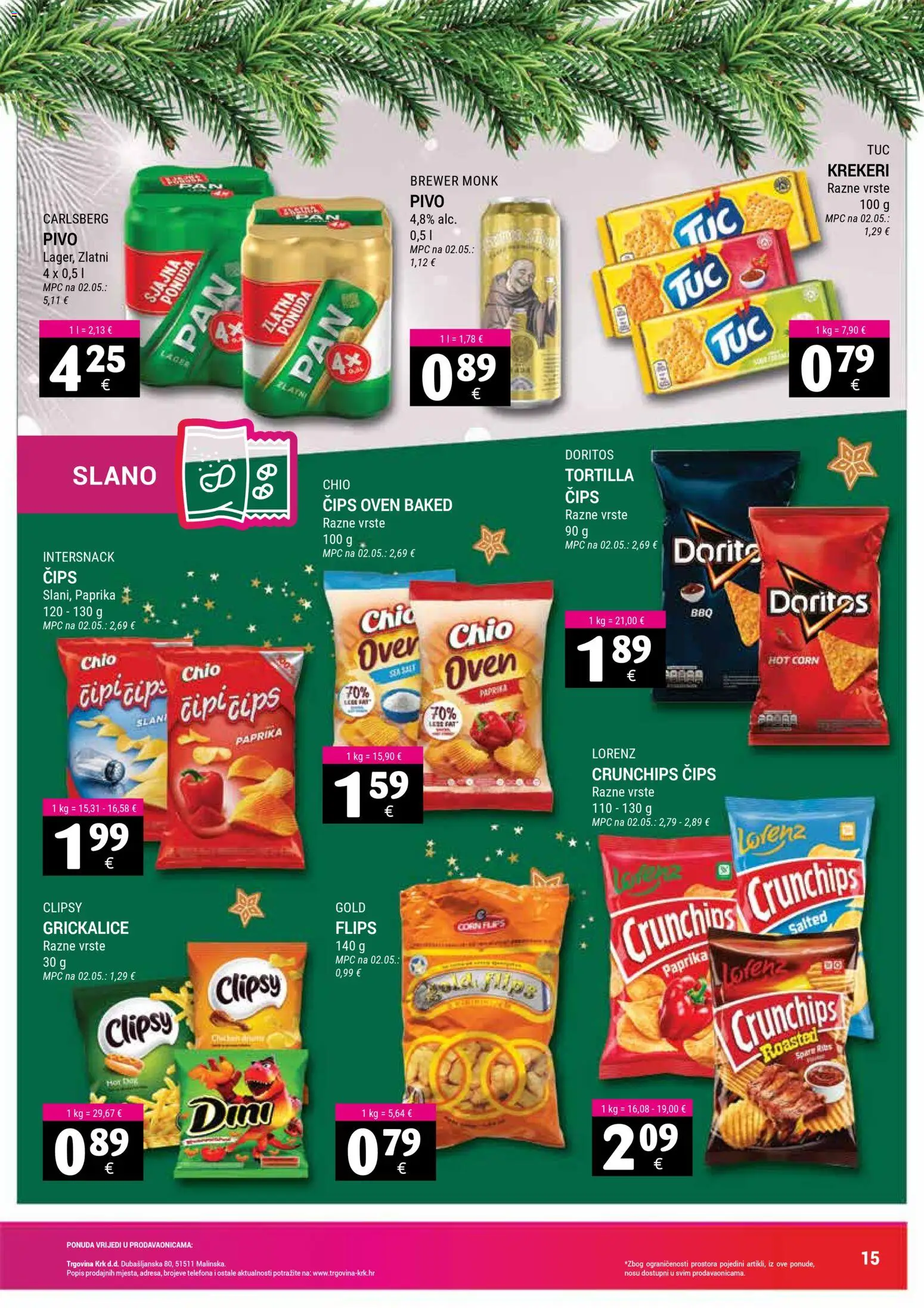 Trgovina Krk katalog | vrijedi od 16.12.2025 | Stranica: 15 | Proizvodi: Pivo, Paprika, Čips, Krekeri