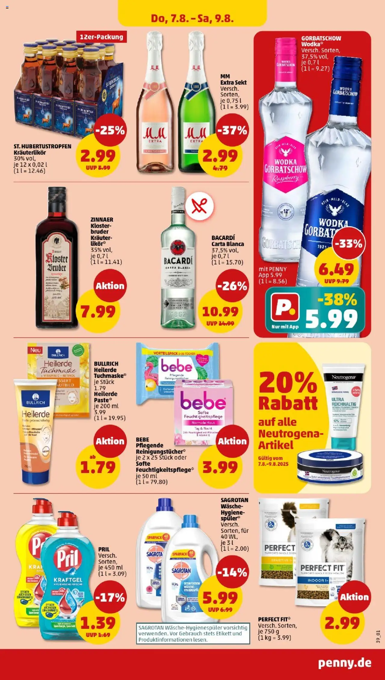 Penny - Berlin - gültig ab dem 04.08.2025 | Seite: 39 | Produkte: Sekt, Likör, Wodka, Tuchmaske