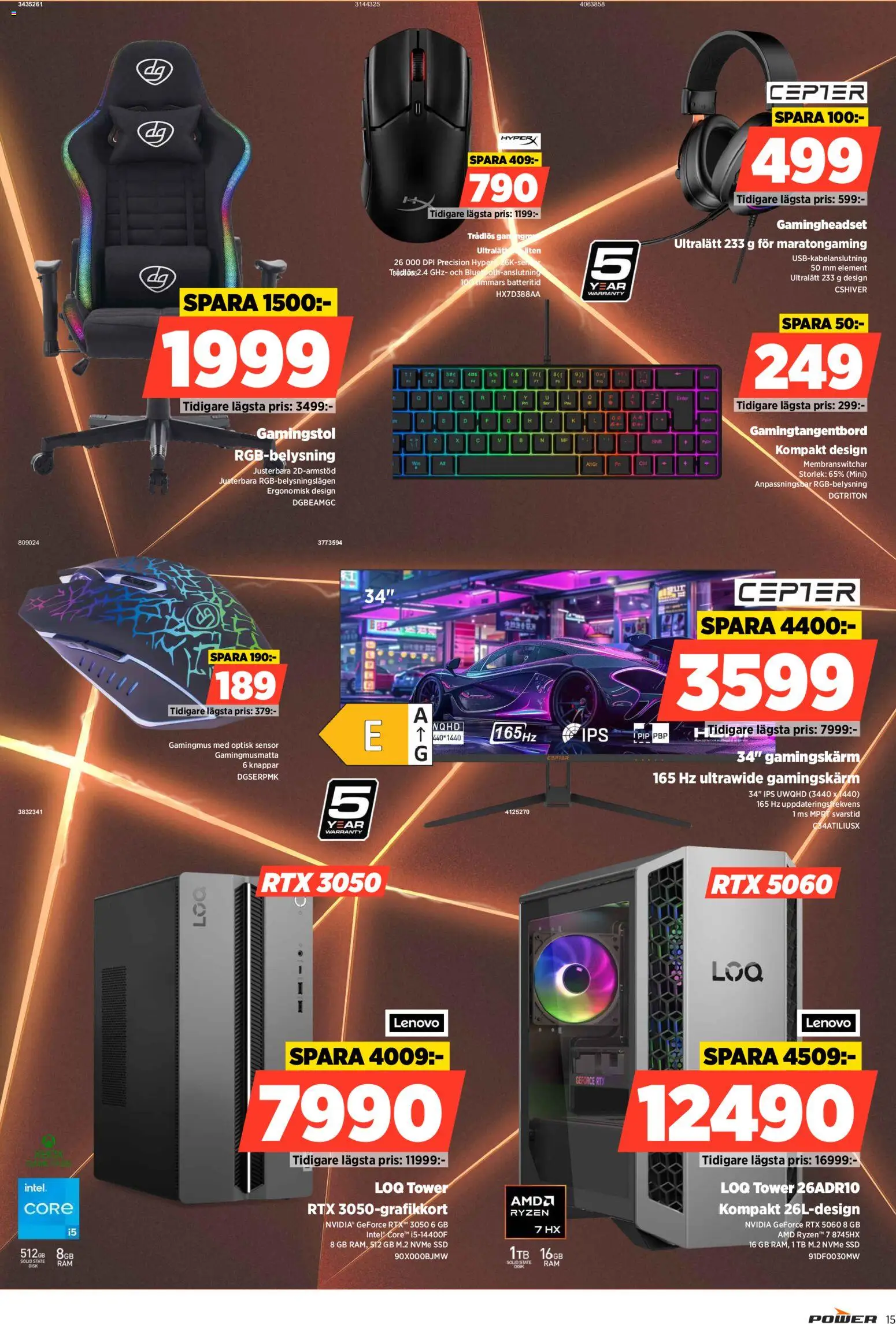 Power reklamblad aktuell från 13.04.2026 | Sida: 15 | Produkter: Gamingstol