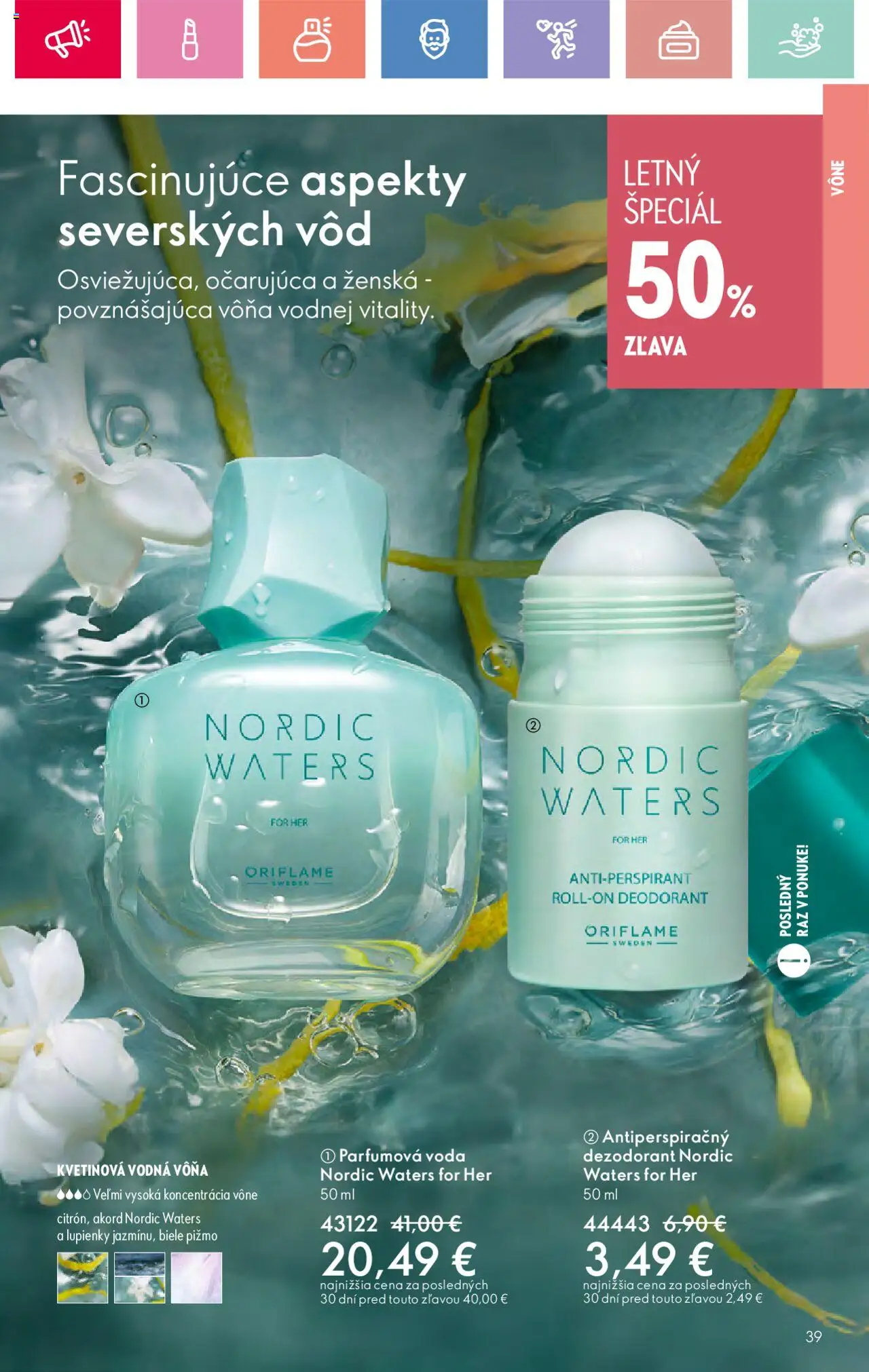 Katalóg Oriflame 9 2025 │ platný od 15.06.2025 | Strana: 39 | Produkty: Dezodorant, Antiperspirant, Voda