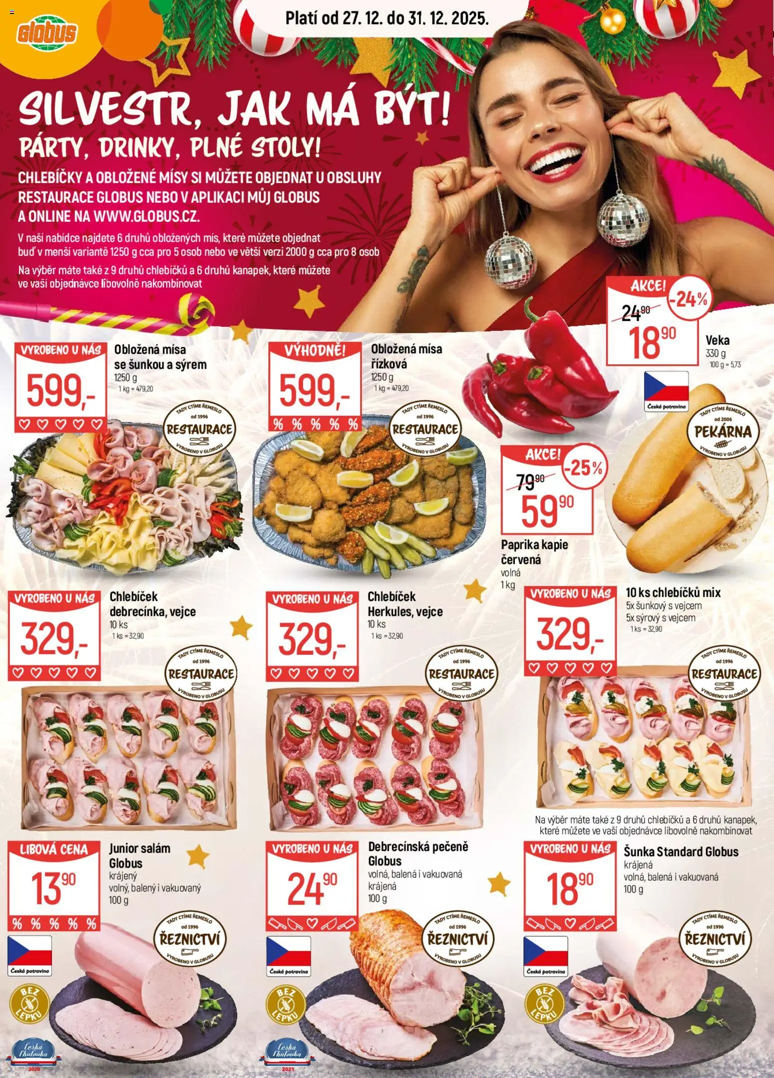Globus leták od 27.12.2025 | Strana: 7 | Produkty: Salám, Šunka, Paprika, Pekárna