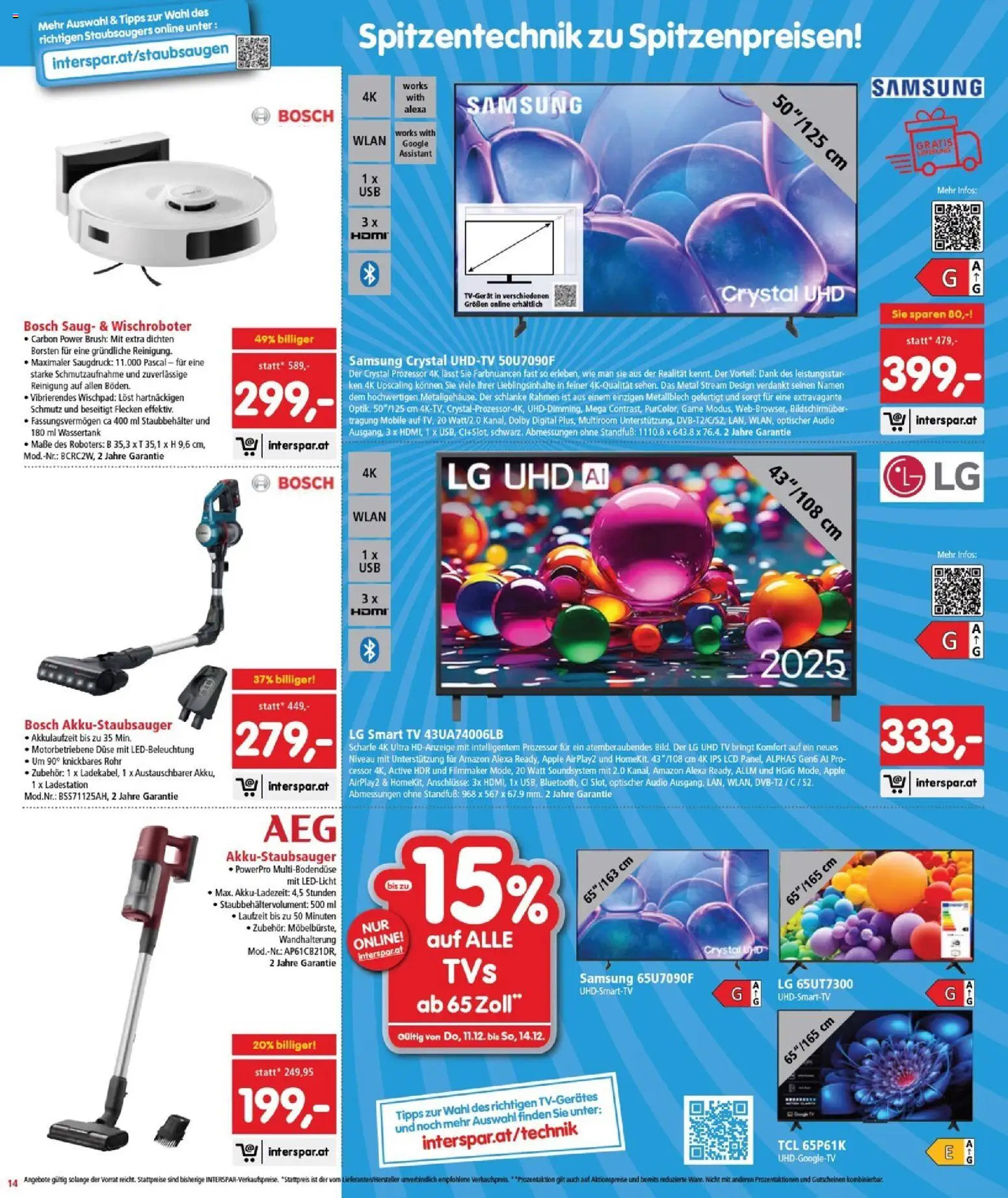 Interspar Flugblatt - Burgenland gültig ab 11.12.2025 | Seite: 15 | Produkte: TV, Audio, Apple, Samsung