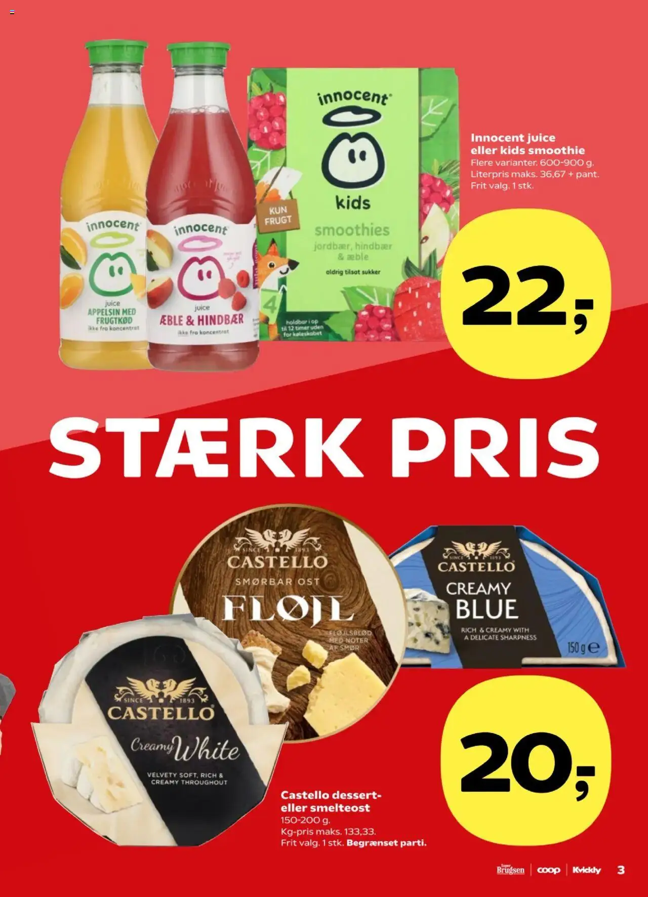 Super Brugsen tilbudsavis – gyldig fra 10.10.2025 | Side: 3 | Produkter: Smør, Ost, Smoothie, Sukker