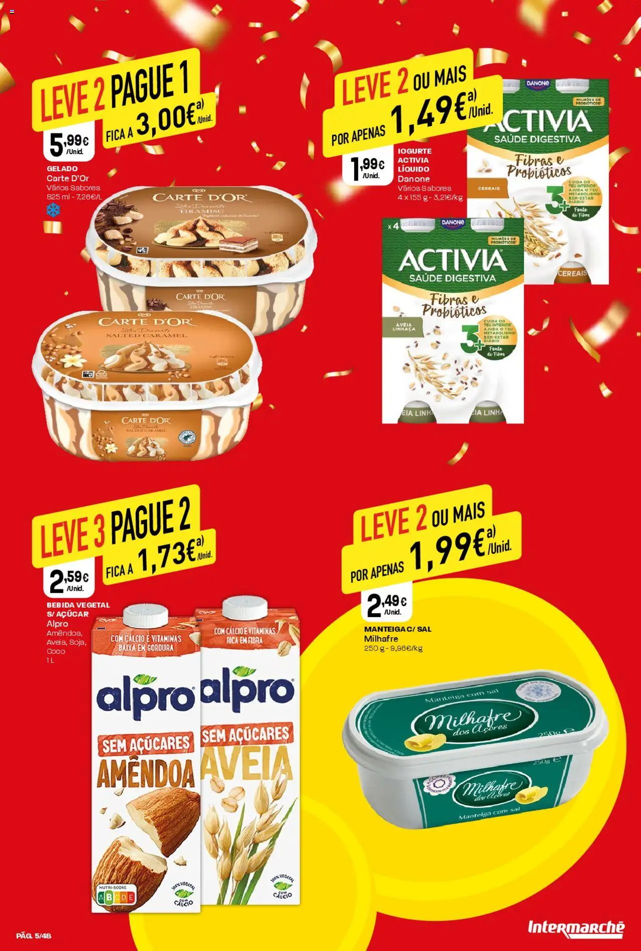 Intermarché folheto │ válido de 09.10.2025 | Página: 5 | Produtos: Cálcio, Sal, Iogurte, Bebida