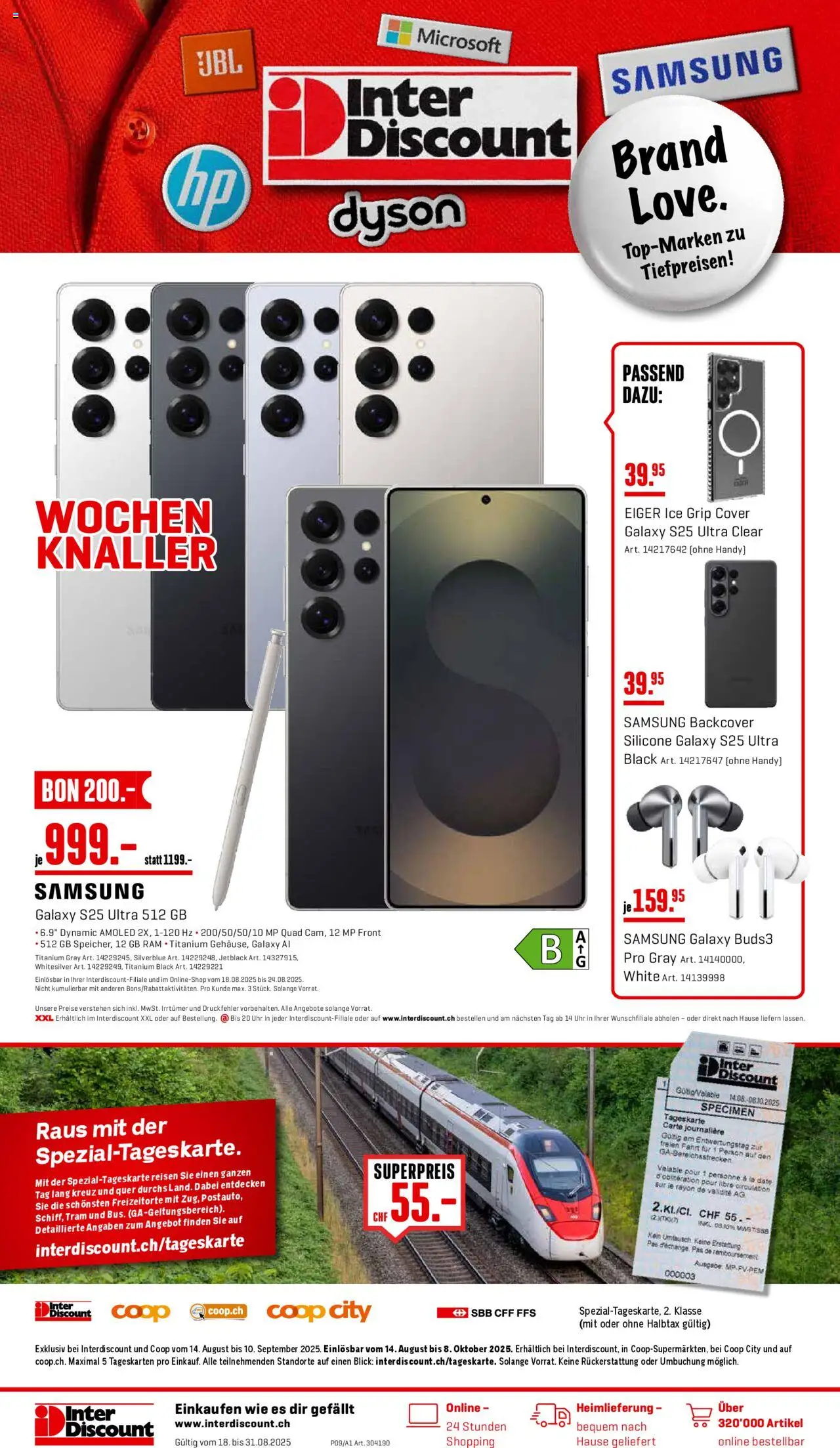 Interdiscount Aktionen ab 18.08.2025 | Seite: 1 | Produkte: Uhr, Samsung, Dyson