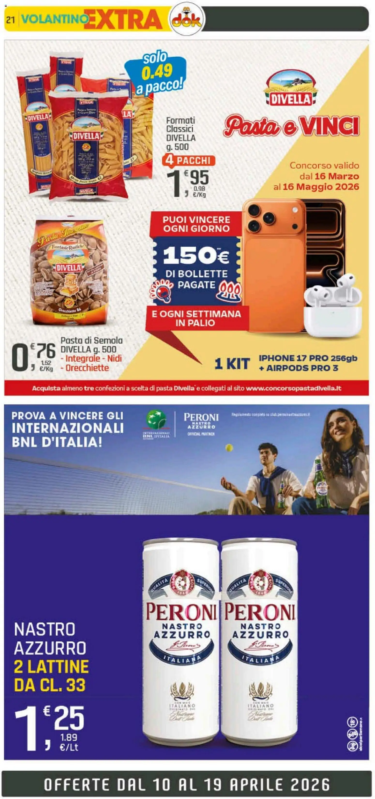 Volantino DOK del 10.04.2026 | Pagina: 21 | Prodotti: Iphone, Pasta, Orecchiette, Airpods
