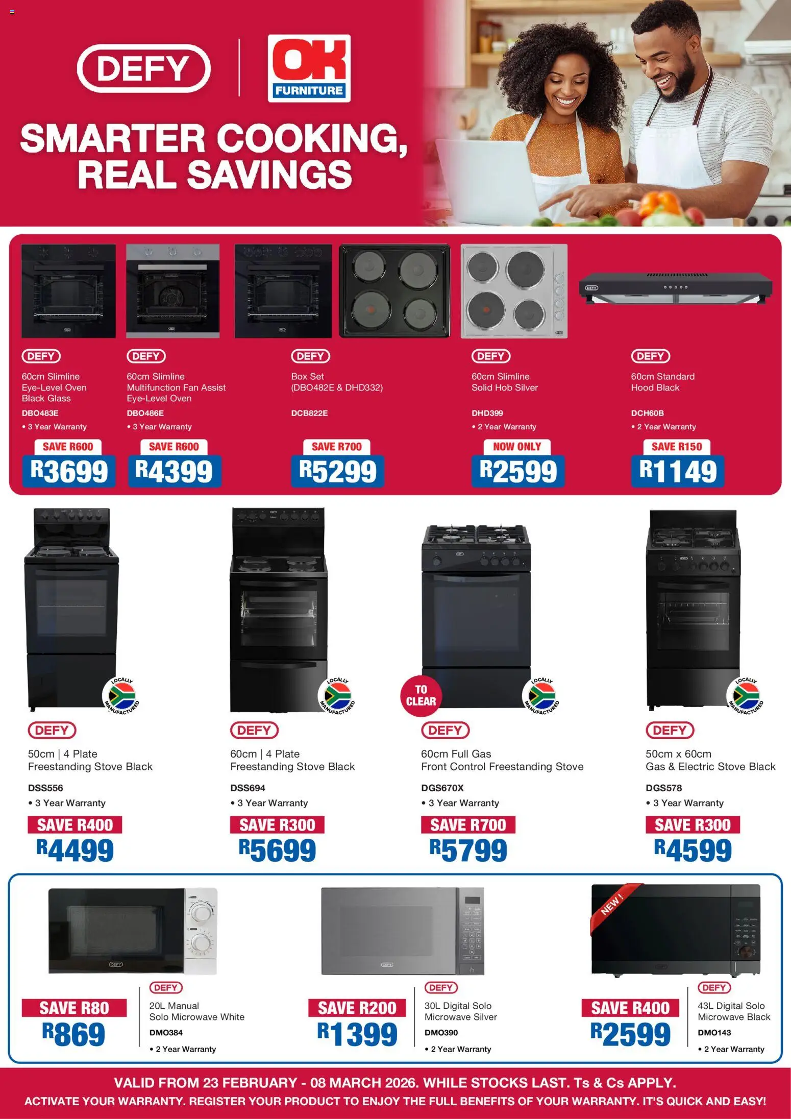 New OK Furniture catalogue – valid from 23.02.2026 | Page: 1 | Products: Oven, Stove, Plate, Microwave