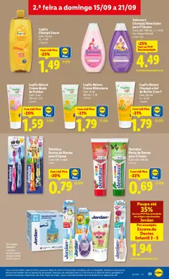 Dentalux Escova de Dentes para Criança, Escova de Dentes para Criança, Cada emb. 2 unid. │ válido de 15.09.2025 | Página: 23 | Produtos: Pasta de dentes, Escova de dentes, Banho, Creme