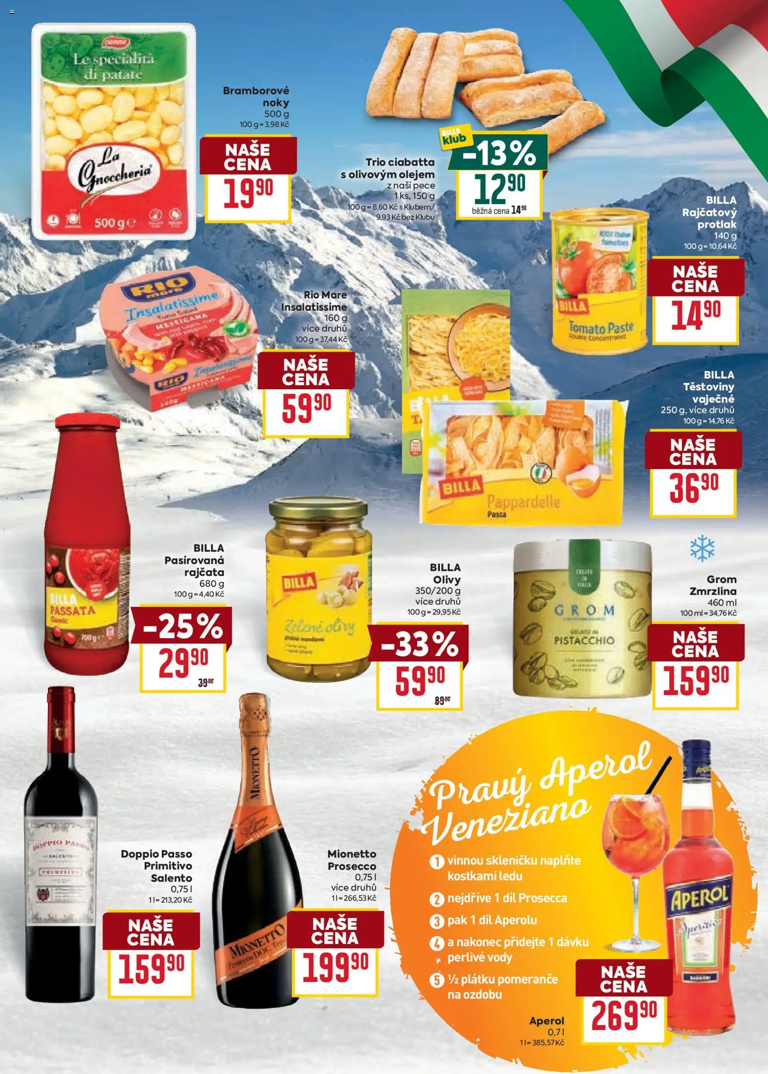 Billa Velký leták od 14.01.2026 | Strana: 15 | Produkty: Rajčata, Těstoviny, Rio mare, Ciabatta