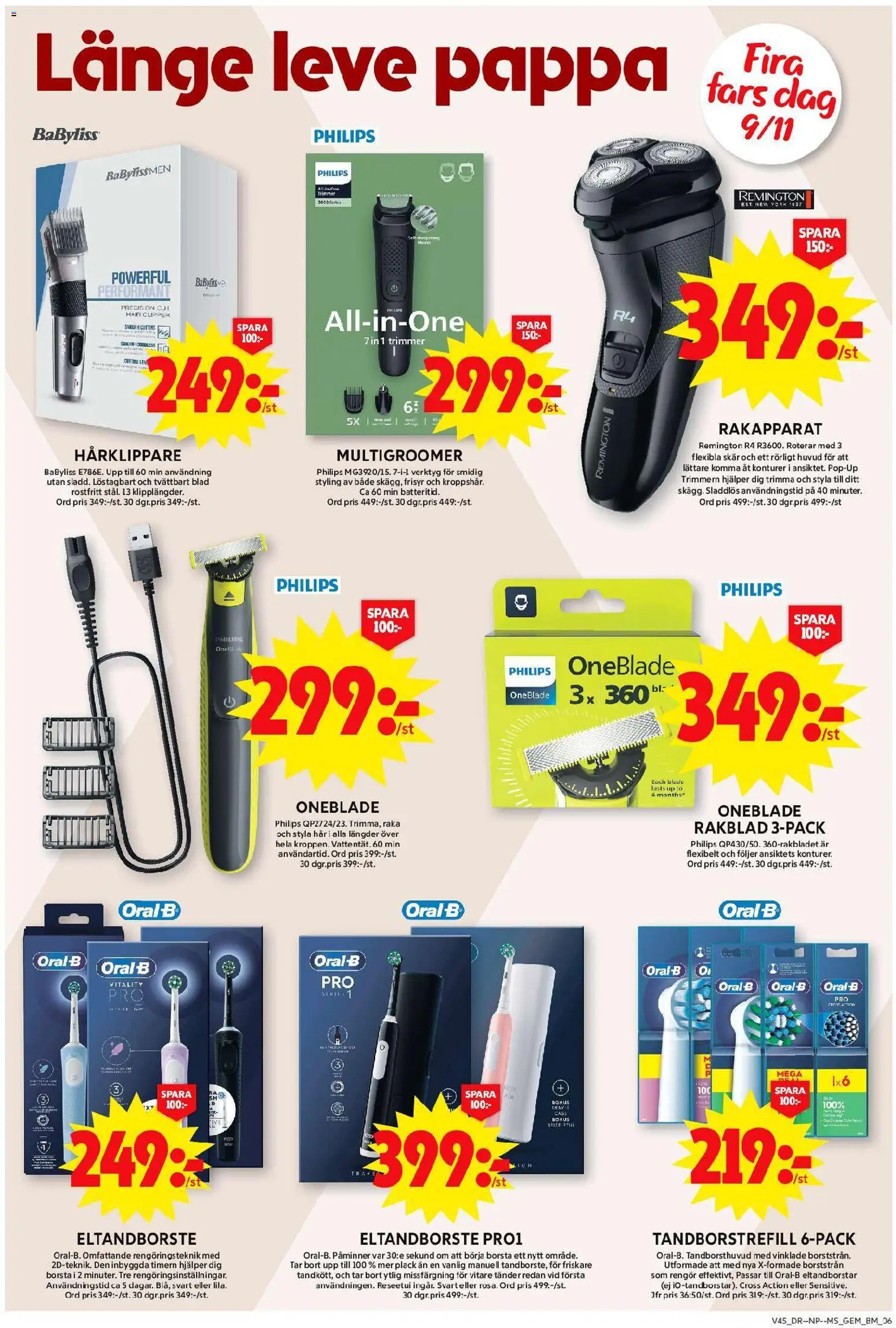 ICA Maxi reklamblad aktuell från 03.11.2025 | Sida: 10 | Produkter: Trimmer, Eltandborste, Borsta, Rakblad