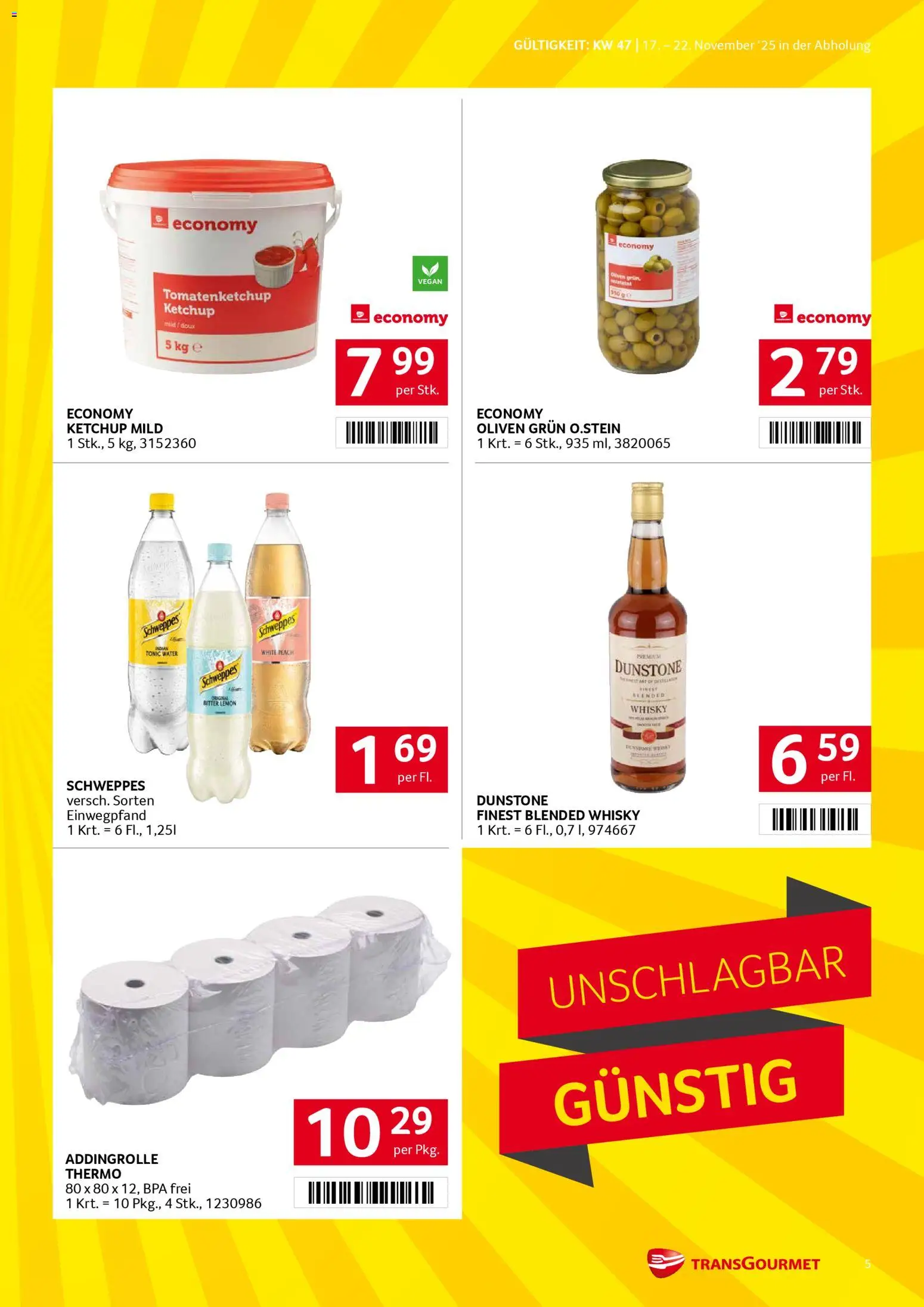 Transgourmet Flugblatt gültig ab 17.11.2025 | Seite: 5 | Produkte: Ketchup, Szeder