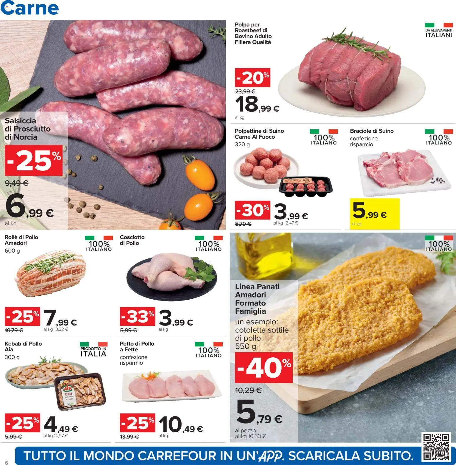 Volantino Carrefour del 02.01.2026 | Pagina: 6 | Prodotti: Bovino, Suino, Prosciutto, Salsiccia