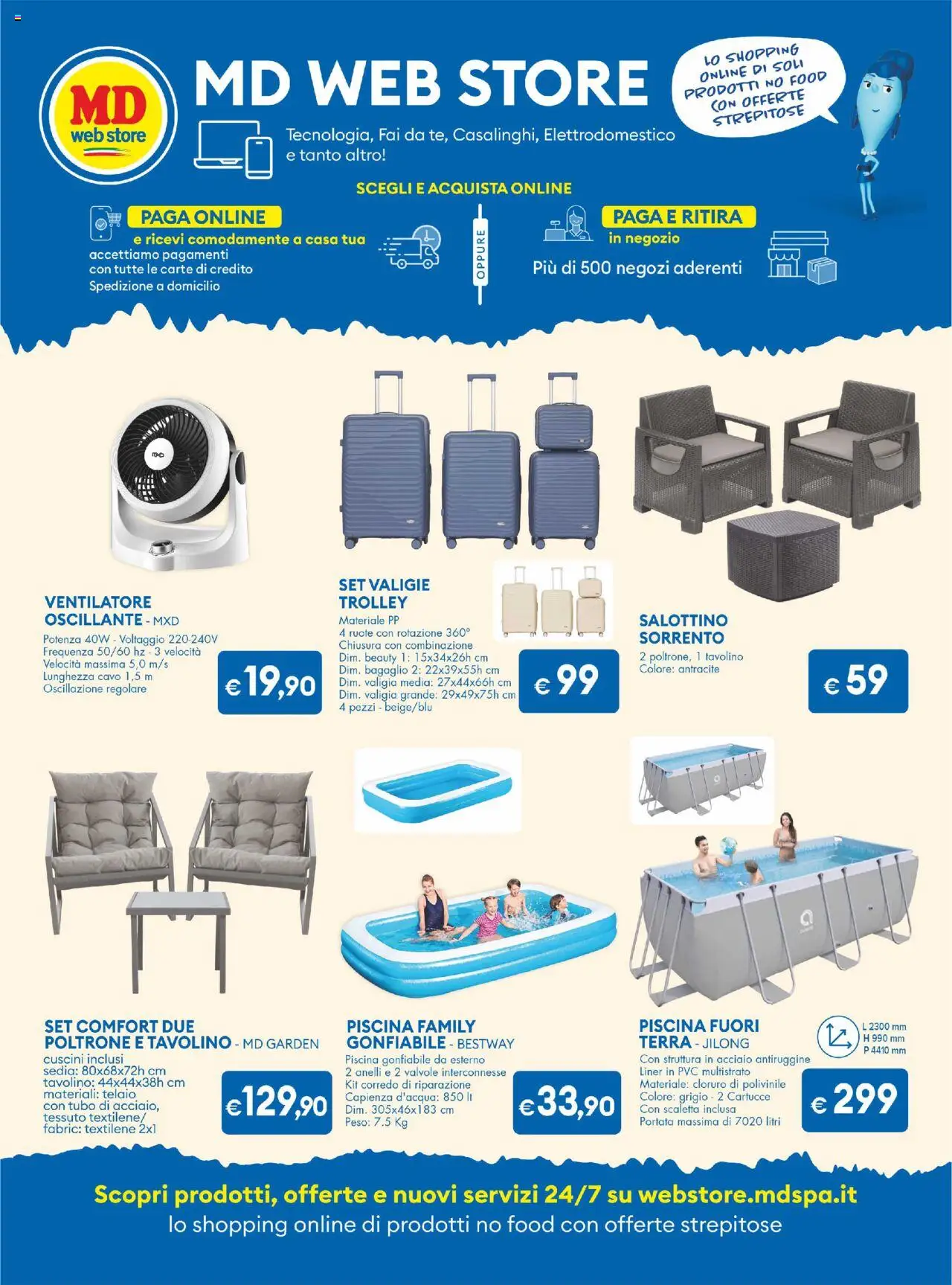 Volantino MD Discount del 12.08.2025 | Pagina: 28 | Prodotti: Ventilatore, Piscina, Trolley, Sedia