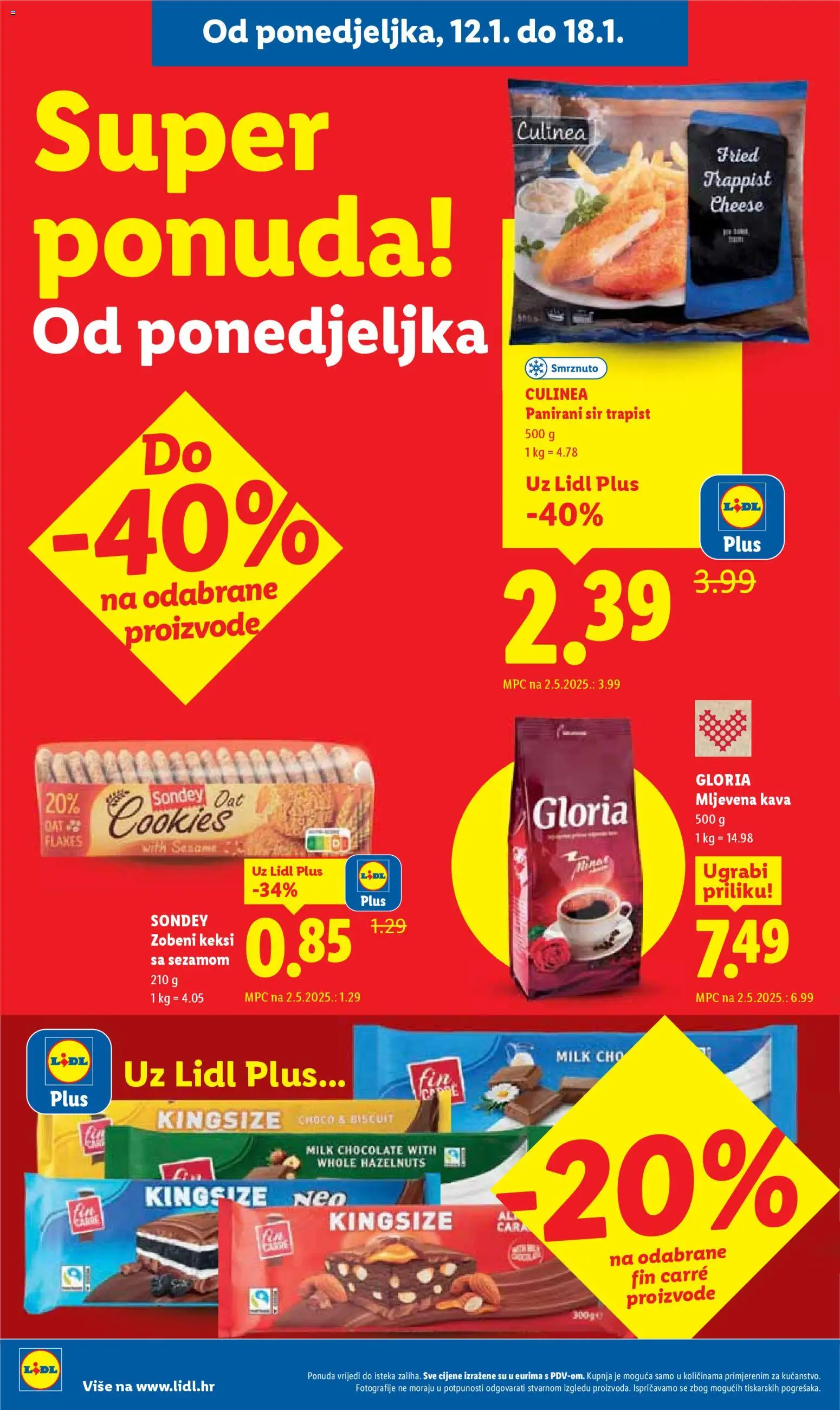 Lidl katalog | vrijedi od 12.01.2026 | Stranica: 8 | Proizvodi: Mljevena kava, Keksi, Sir, Kava