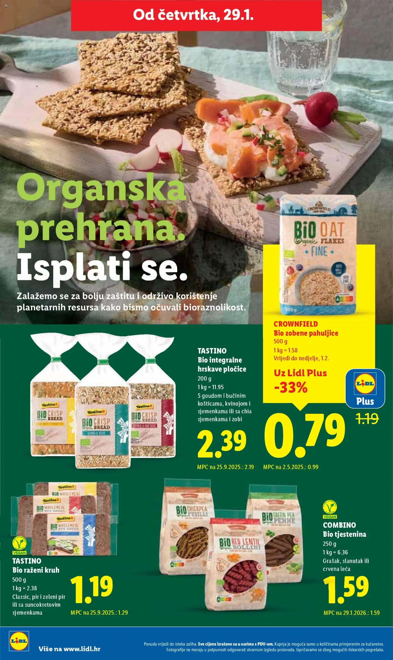 Lidl katalog | vrijedi od 26.01.2026 | Stranica: 50 | Proizvodi: Zobene pahuljice, Pločice, Leća, Pasta