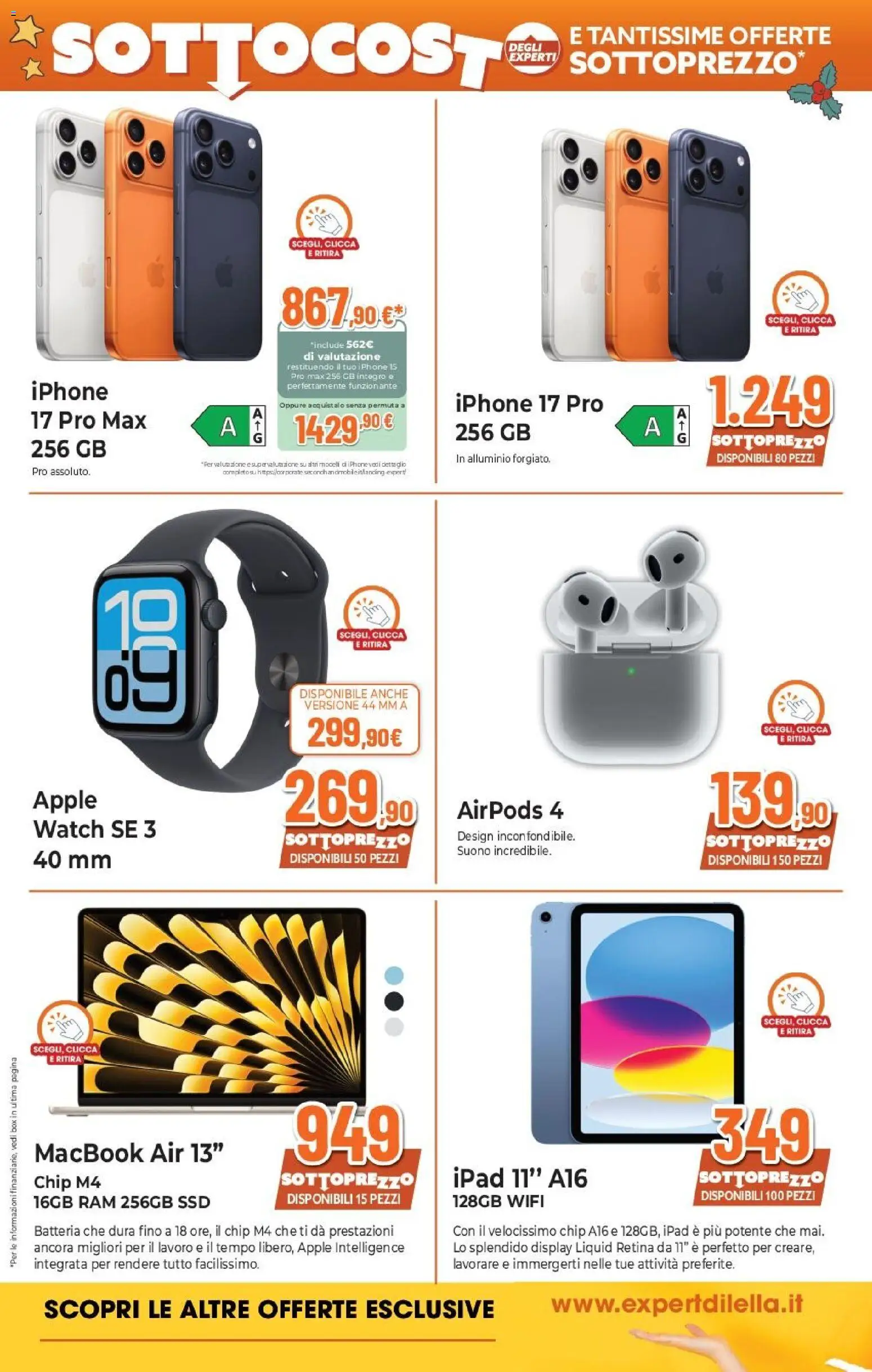 Volantino Expert del 12.12.2025 | Pagina: 5 | Prodotti: Macbook air, Alluminio, Macbook, Airpods